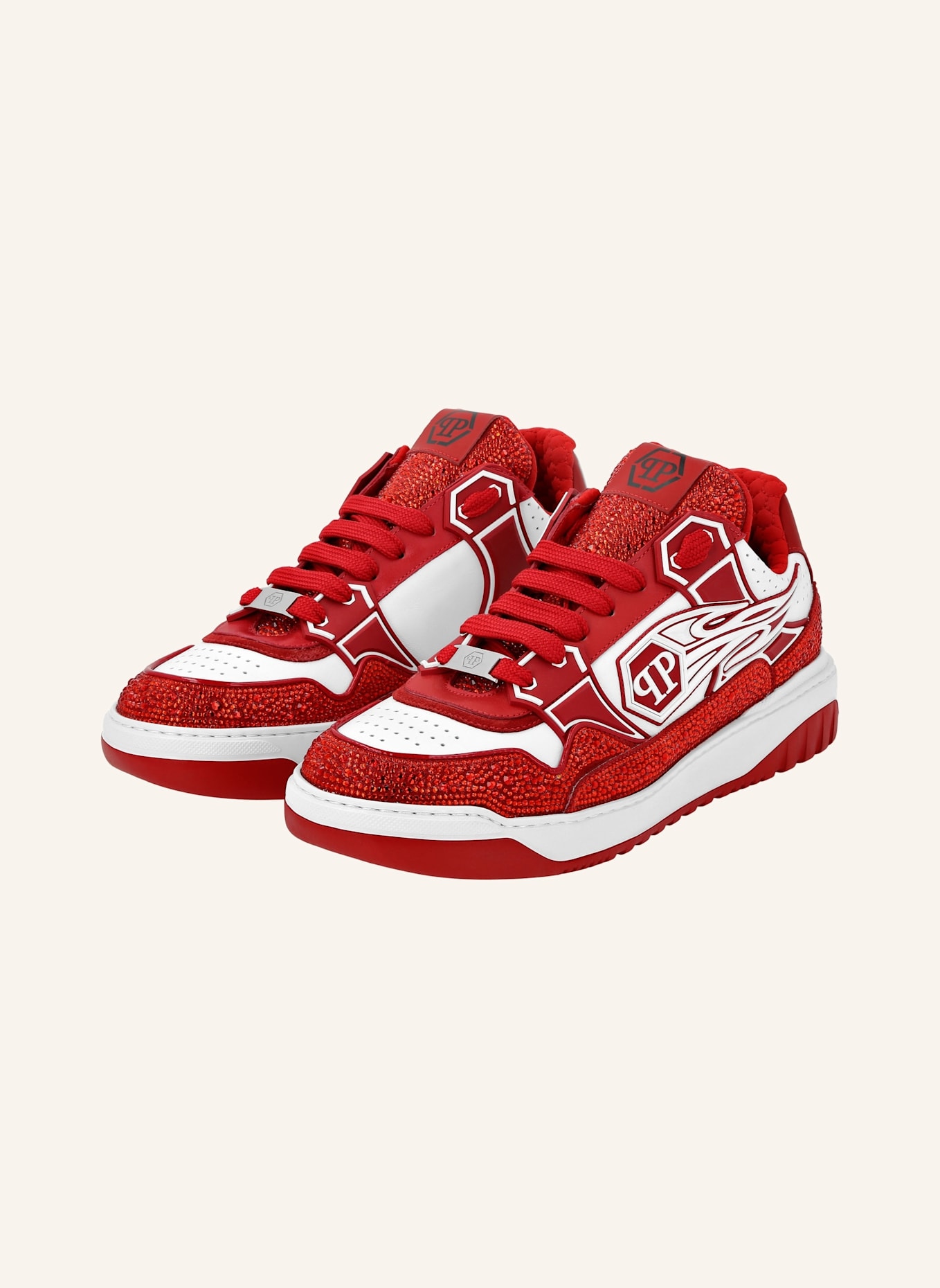 PHILIPP PLEIN Lo-Top Turnschuhe HEXAGON: WEISS