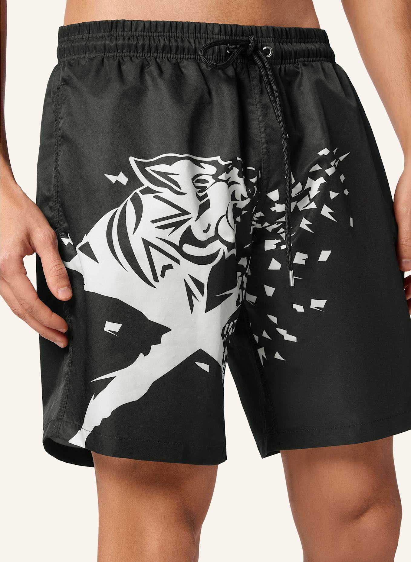 PLEIN SPORT Badehose: SCHWARZ