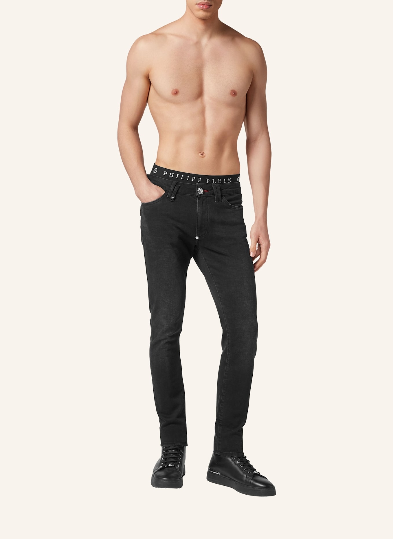 PHILIPP PLEIN Jeans Slim Fit: SCHWARZ