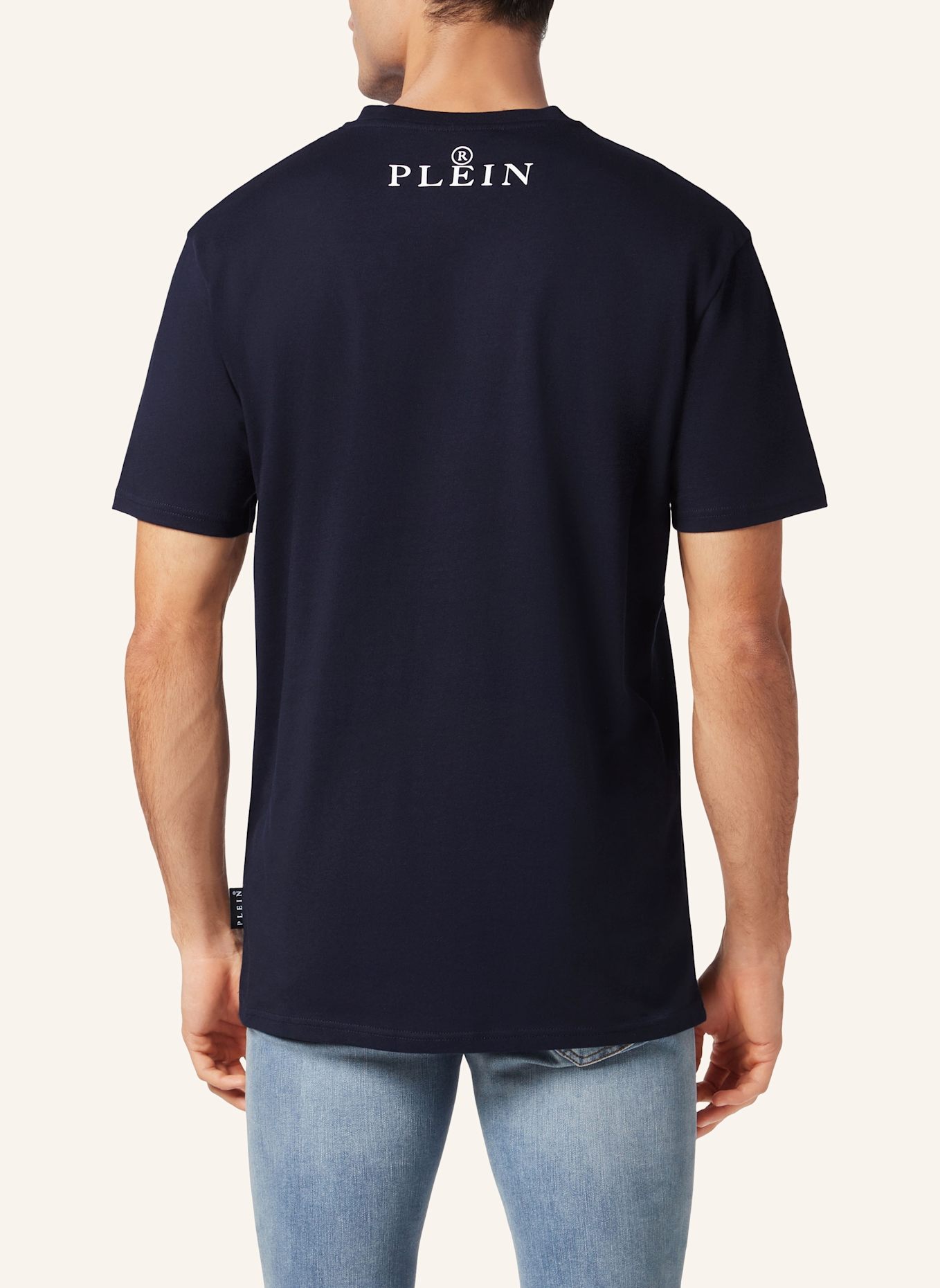 PHILIPP PLEIN T-Shirt V-Ausschnitt SKULL: DUNKELBLAU