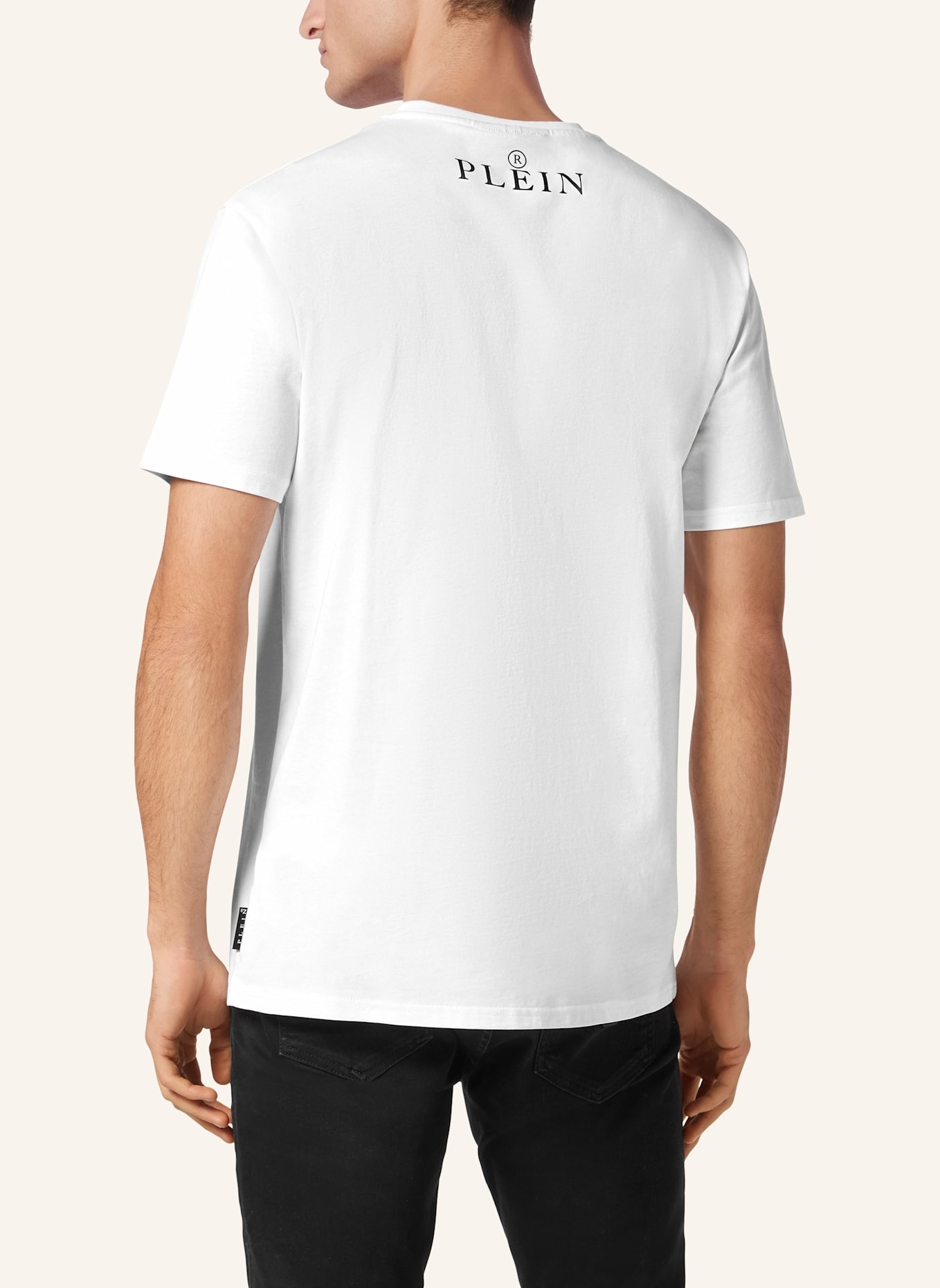 PHILIPP PLEIN T-Shirt V-Ausschnitt SKULL: WEISS