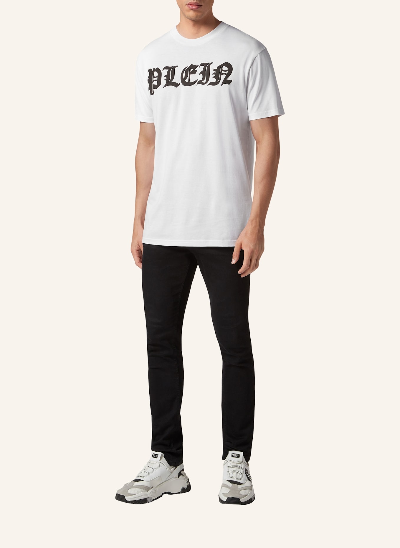 PHILIPP PLEIN T-Shirt Rundhalsausschnitt GOTHIC PLEIN: WEISS