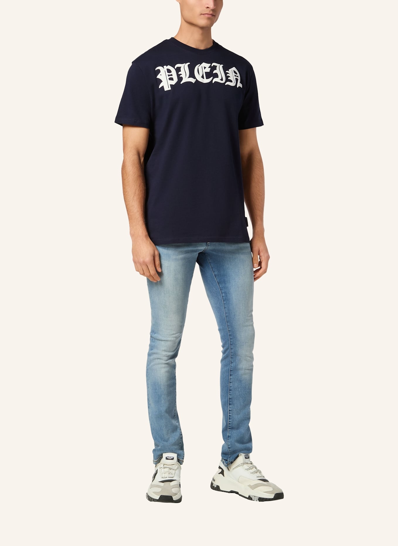 PHILIPP PLEIN T-Shirt Rundhalsausschnitt GOTHIC PLEIN: DUNKELBLAU