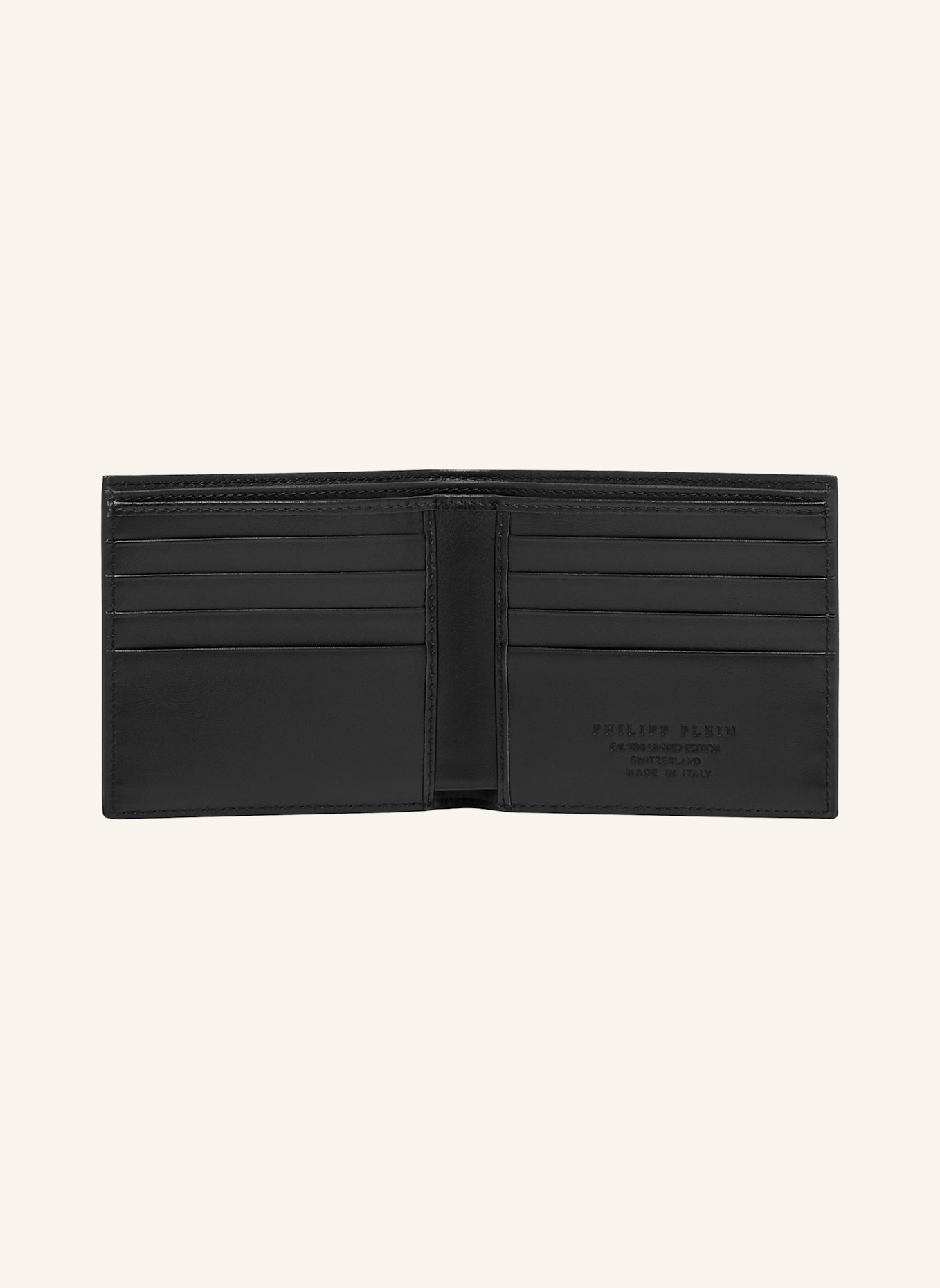 PHILIPP PLEIN Französische Brieftasche: SCHWARZ