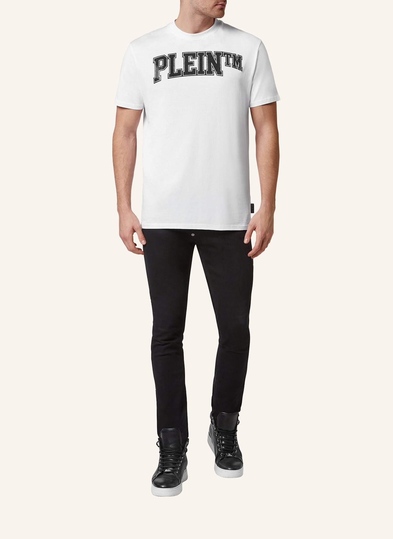 PHILIPP PLEIN T-Shirt Rundhalsausschnitt: WEISS