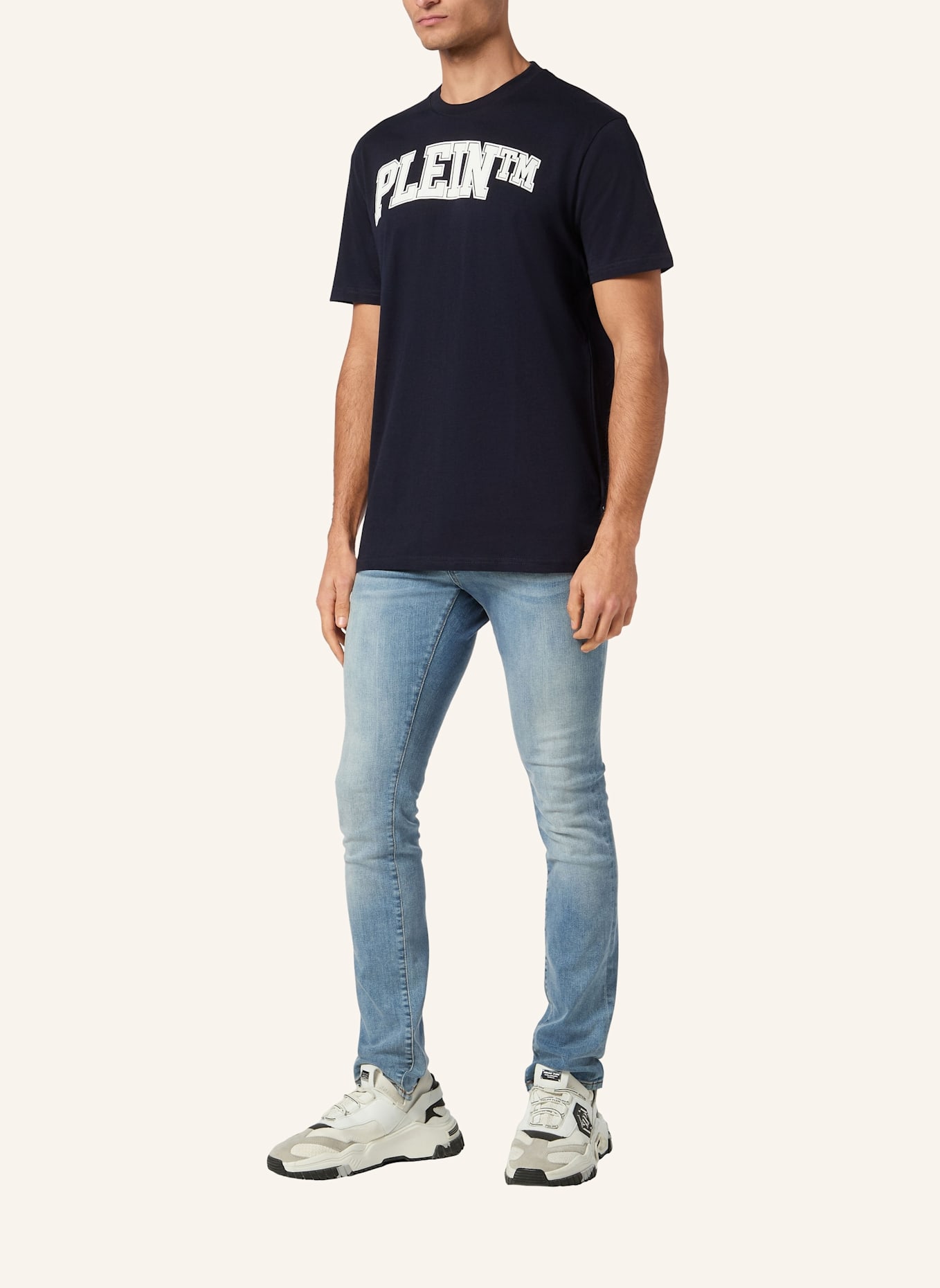 PHILIPP PLEIN T-Shirt Rundhalsausschnitt: DUNKELBLAU