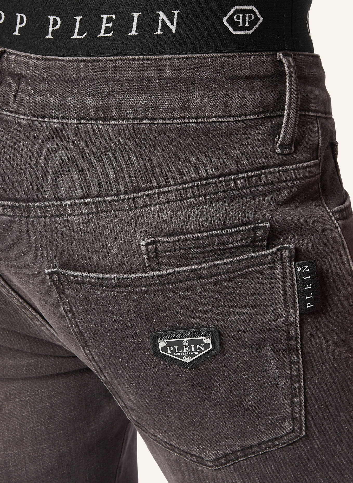 PHILIPP PLEIN Jeans Gerader Schnitt: GRAU