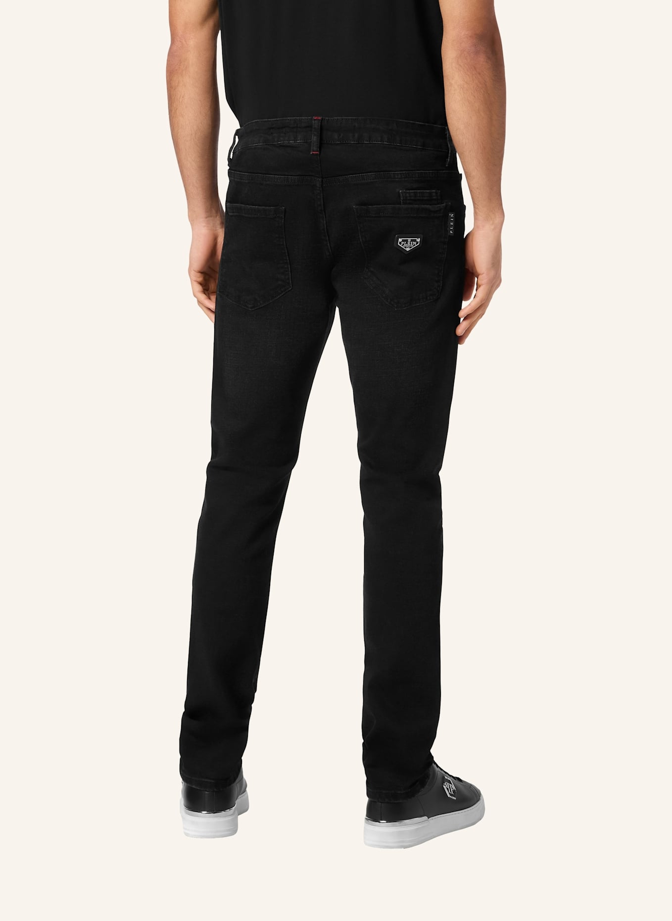 PHILIPP PLEIN Jeans Gerader Schnitt: SCHWARZ