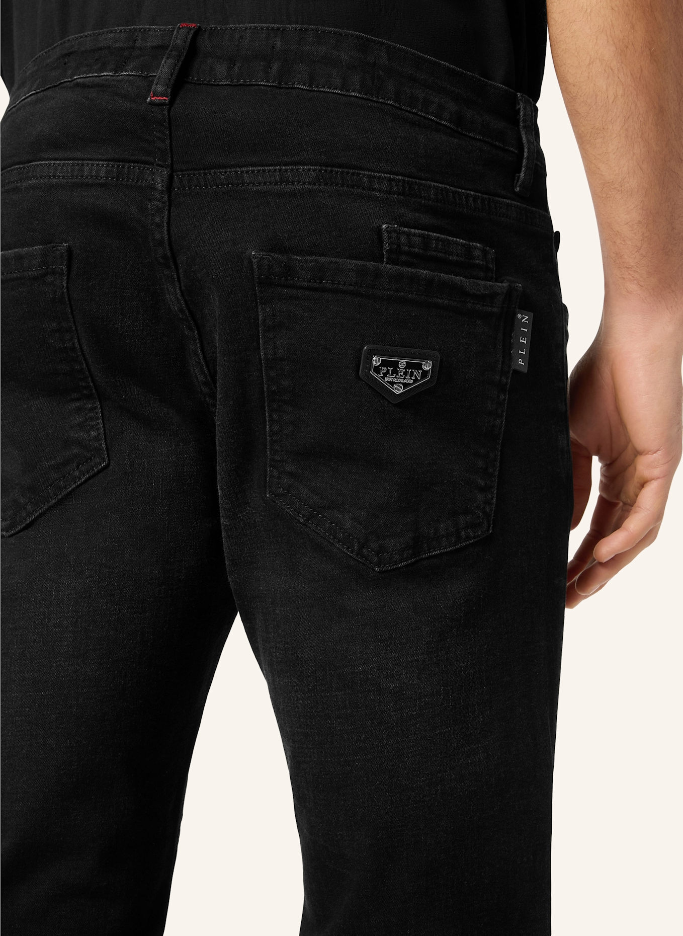 PHILIPP PLEIN Jeans Gerader Schnitt: SCHWARZ