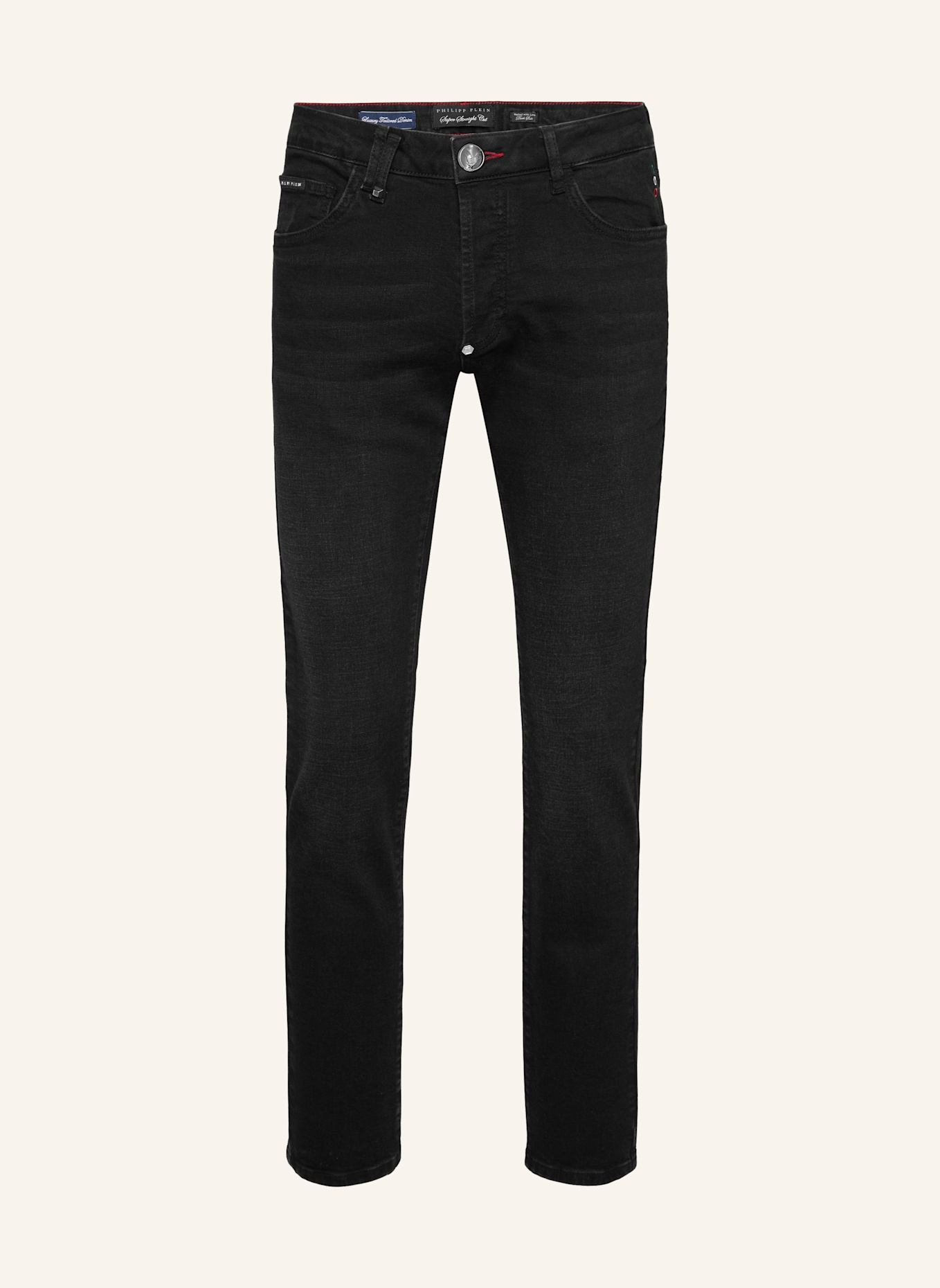 PHILIPP PLEIN Jeans Gerader Schnitt: SCHWARZ