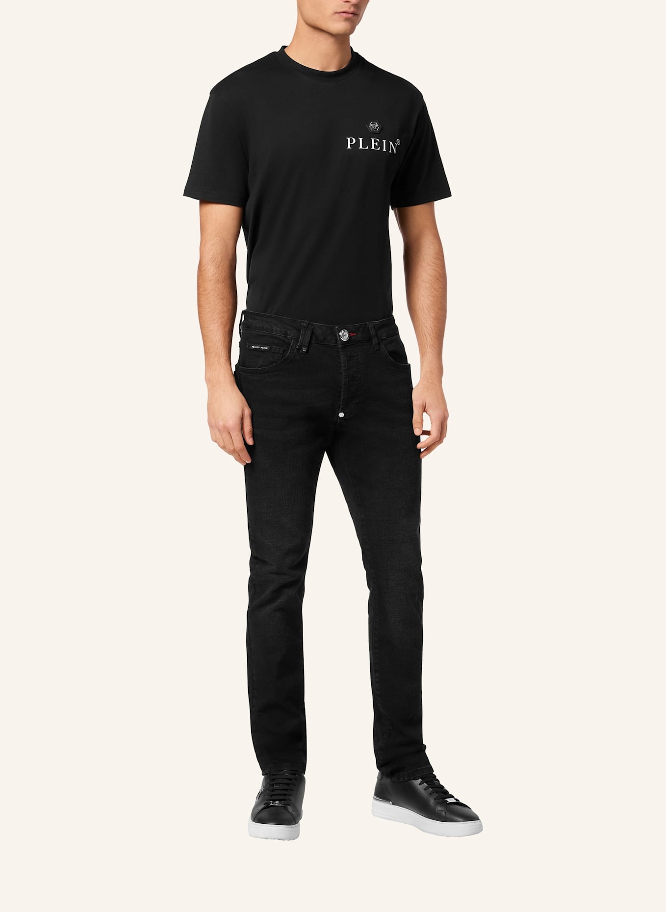 PHILIPP PLEIN Jeans Gerader Schnitt: SCHWARZ