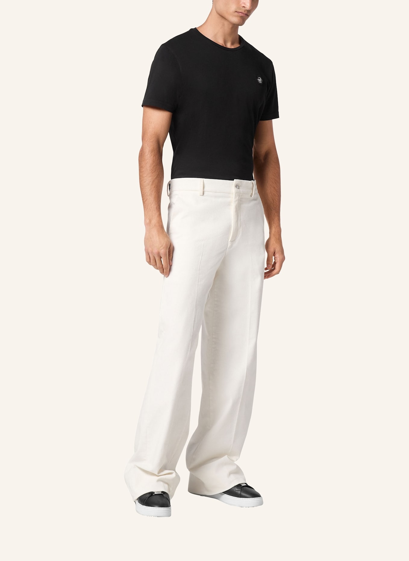 PHILIPP PLEIN Weite Hosenbeine: WEISS
