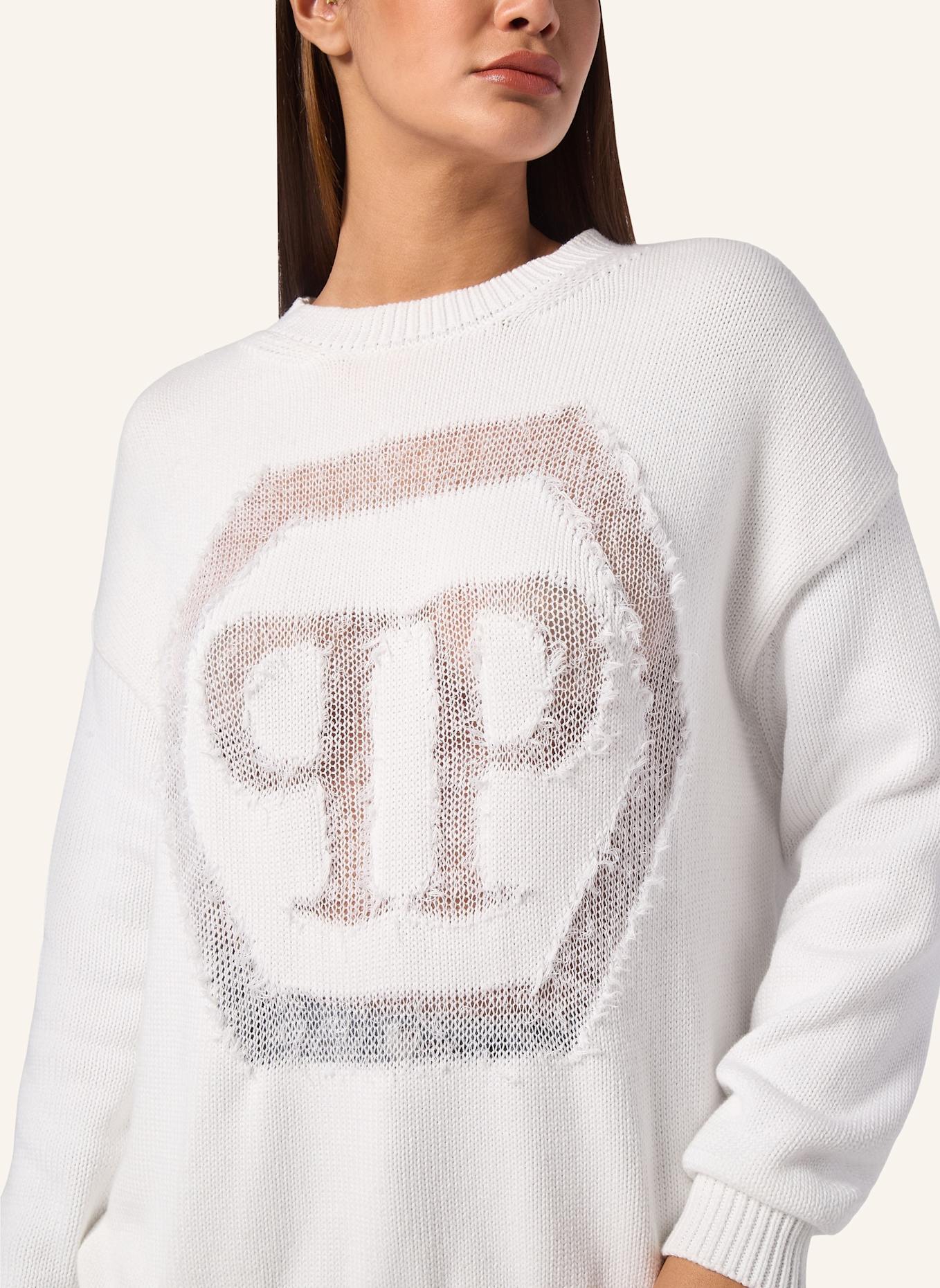 PHILIPP PLEIN PHILIPP PLEIN Pullover Rundhalsausschnitt HEXAGON: WEISS
