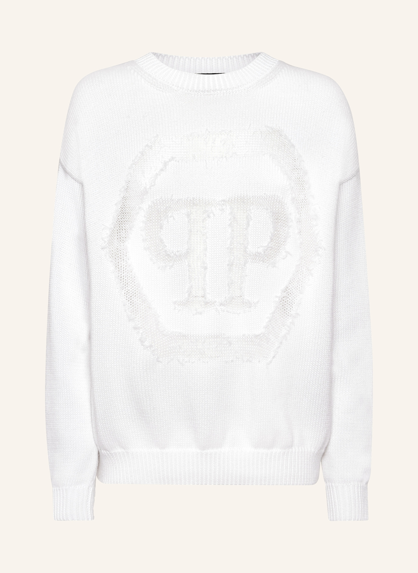 PHILIPP PLEIN PHILIPP PLEIN Pullover Rundhalsausschnitt HEXAGON: WEISS