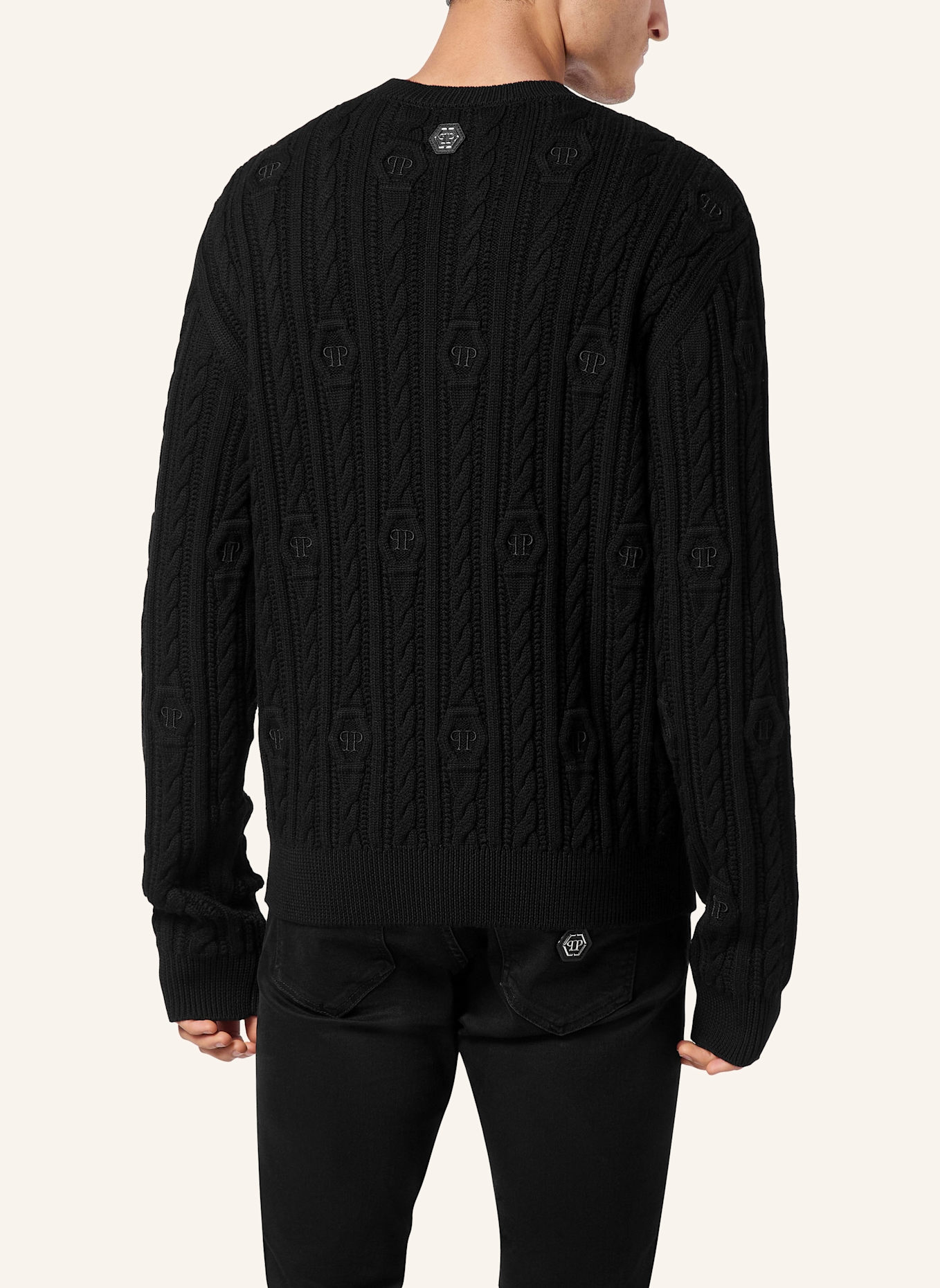 PHILIPP PLEIN Pullover Rundhalsausschnitt: SCHWARZ