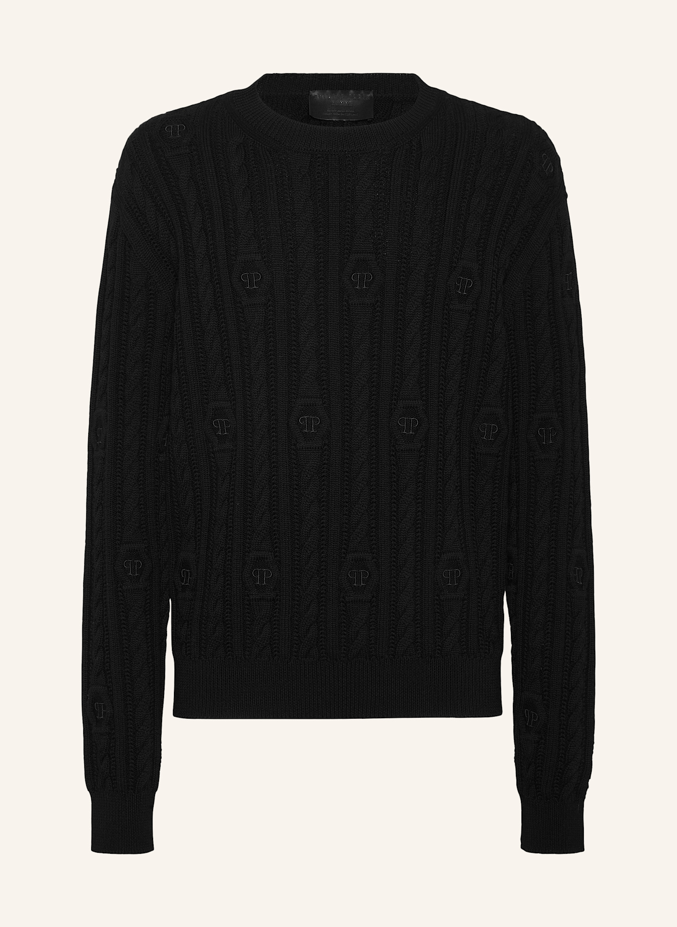 PHILIPP PLEIN Pullover Rundhalsausschnitt: SCHWARZ