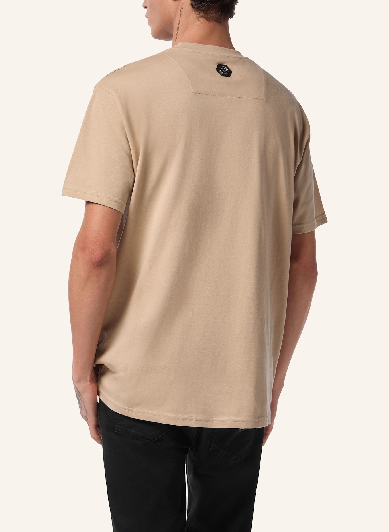 PHILIPP PLEIN T-Shirt Rundhalsausschnitt TATTOO: BEIGE