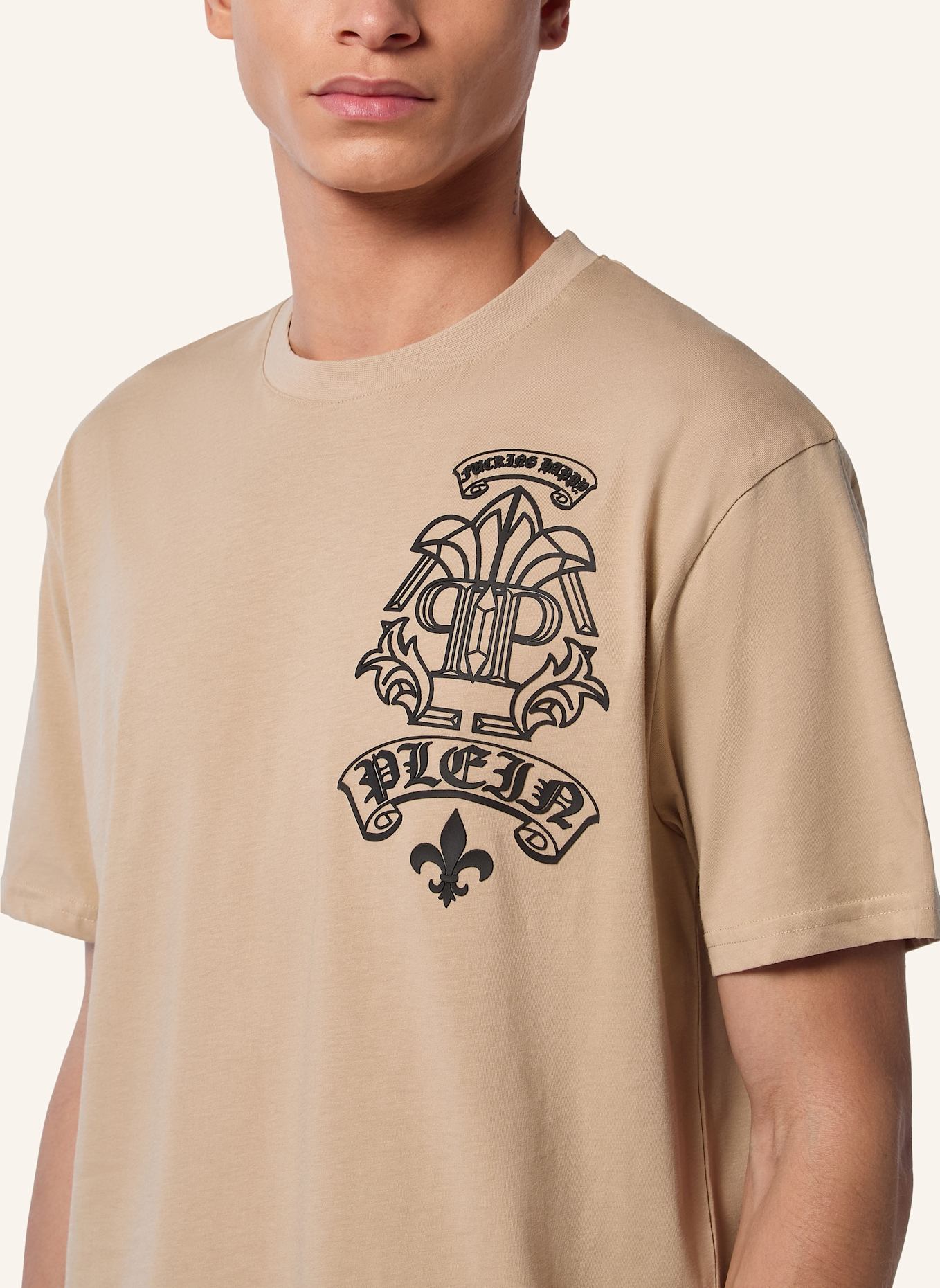PHILIPP PLEIN T-Shirt Rundhalsausschnitt TATTOO: BEIGE