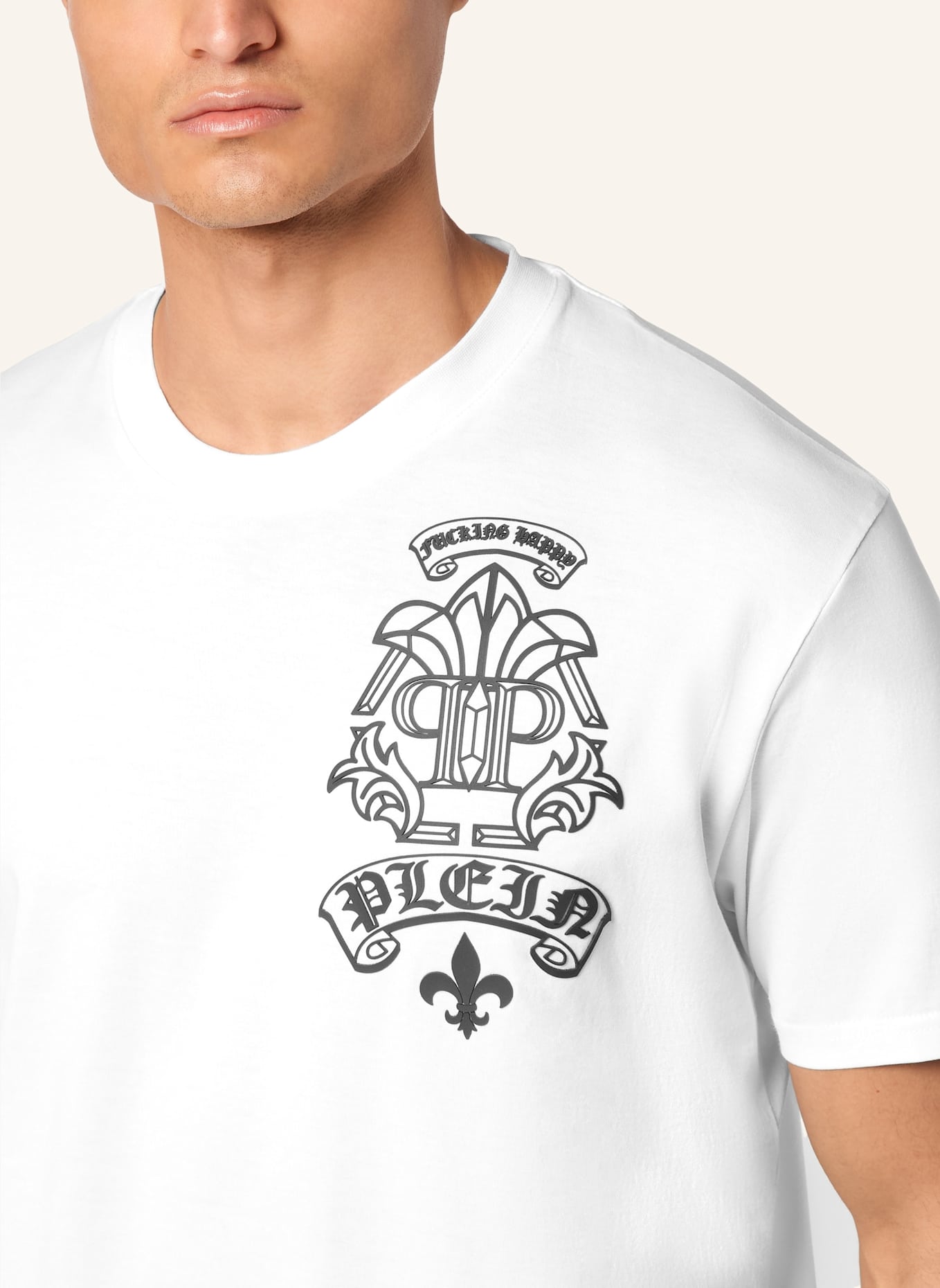 PHILIPP PLEIN T-Shirt Rundhalsausschnitt TATTOO: WEISS