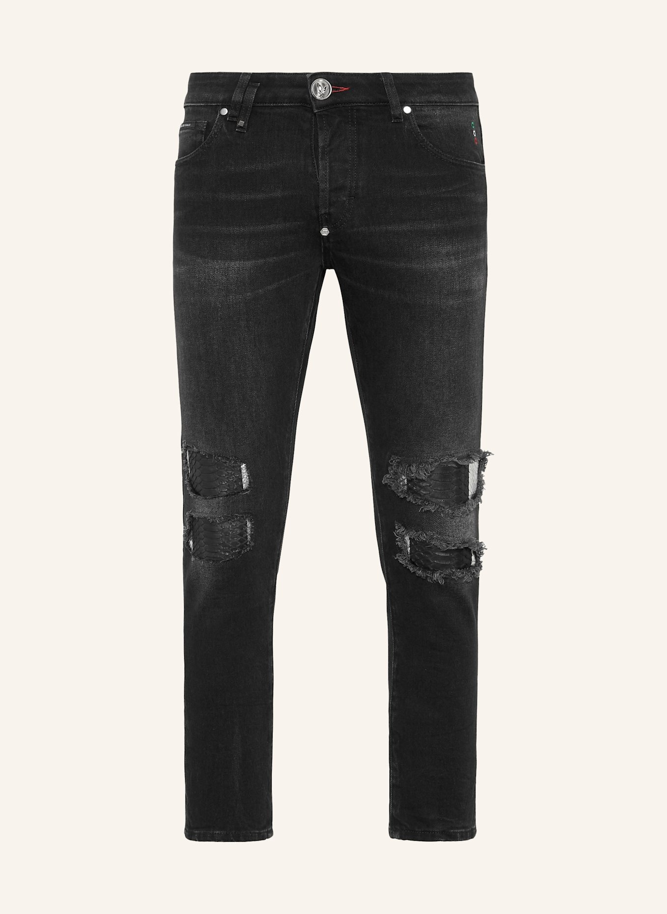 PHILIPP PLEIN Jeans Skinny Fit PYTHON: GRAU