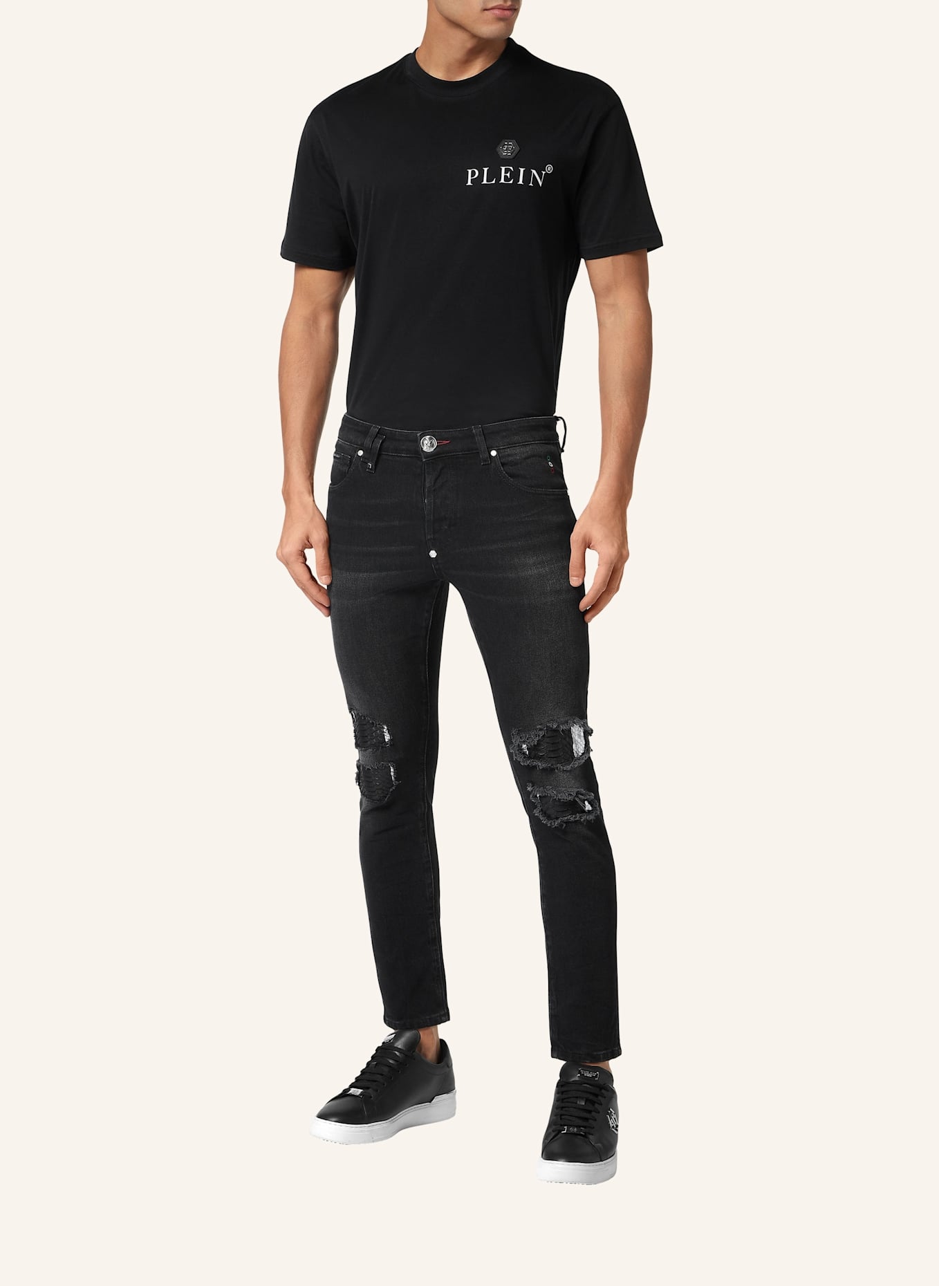PHILIPP PLEIN Jeans Skinny Fit PYTHON: GRAU