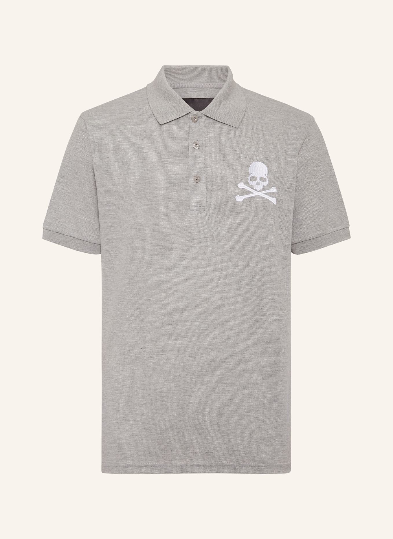 PHILIPP PLEIN Polohemd SKULL&BONES: GRAU