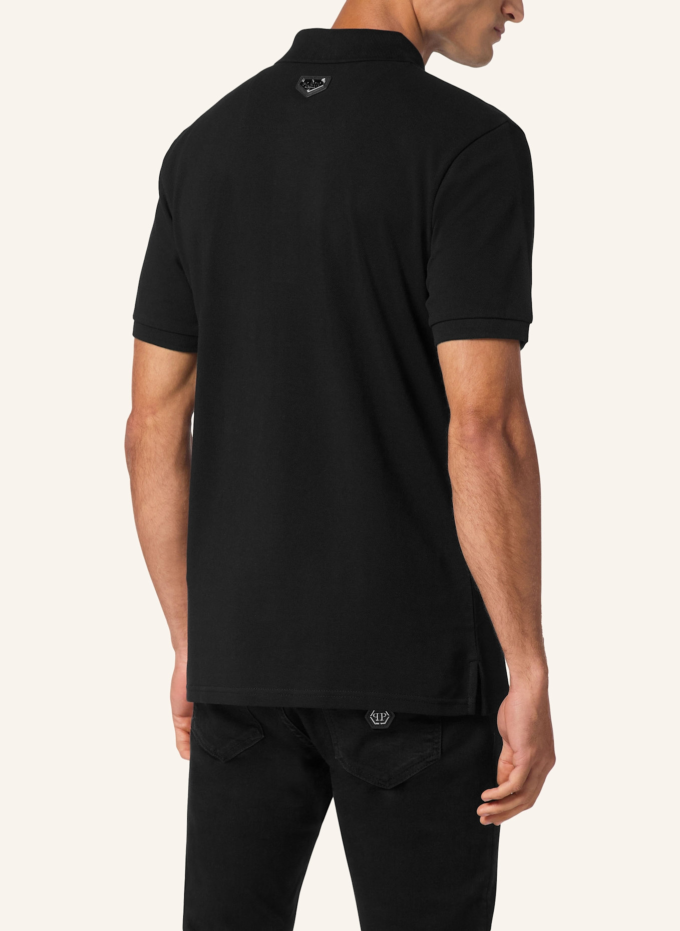 PHILIPP PLEIN Polohemd SKULL&BONES: SCHWARZ
