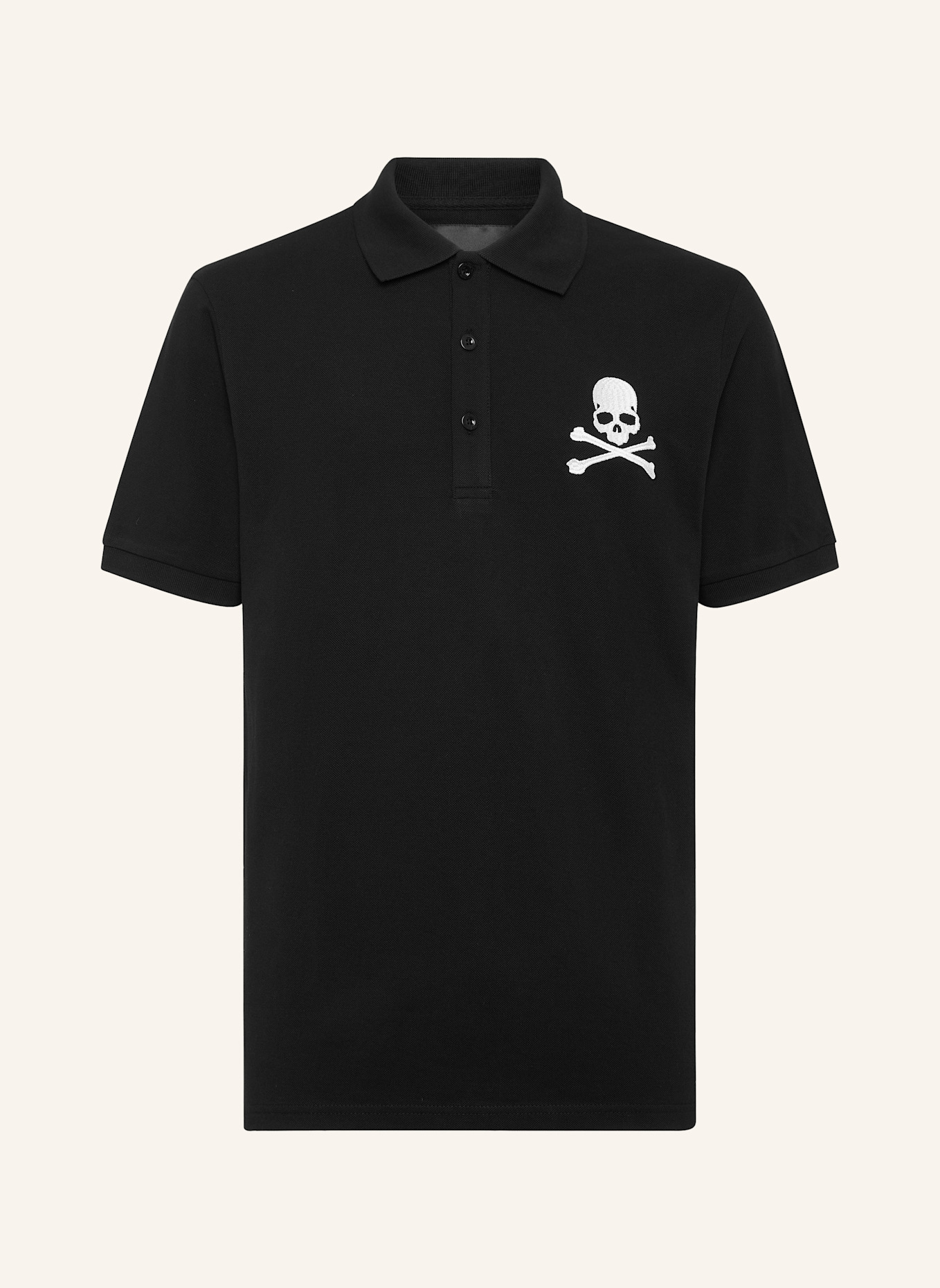 PHILIPP PLEIN Polohemd SKULL&BONES: SCHWARZ