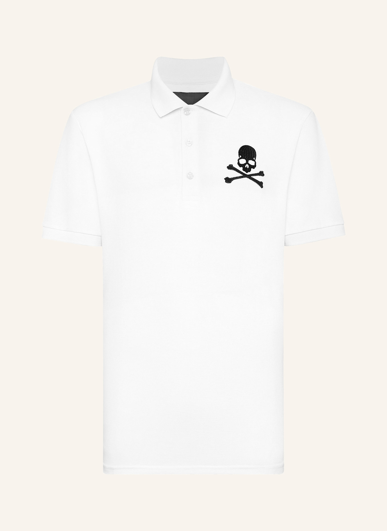 PHILIPP PLEIN Polohemd SKULL&BONES: WEISS