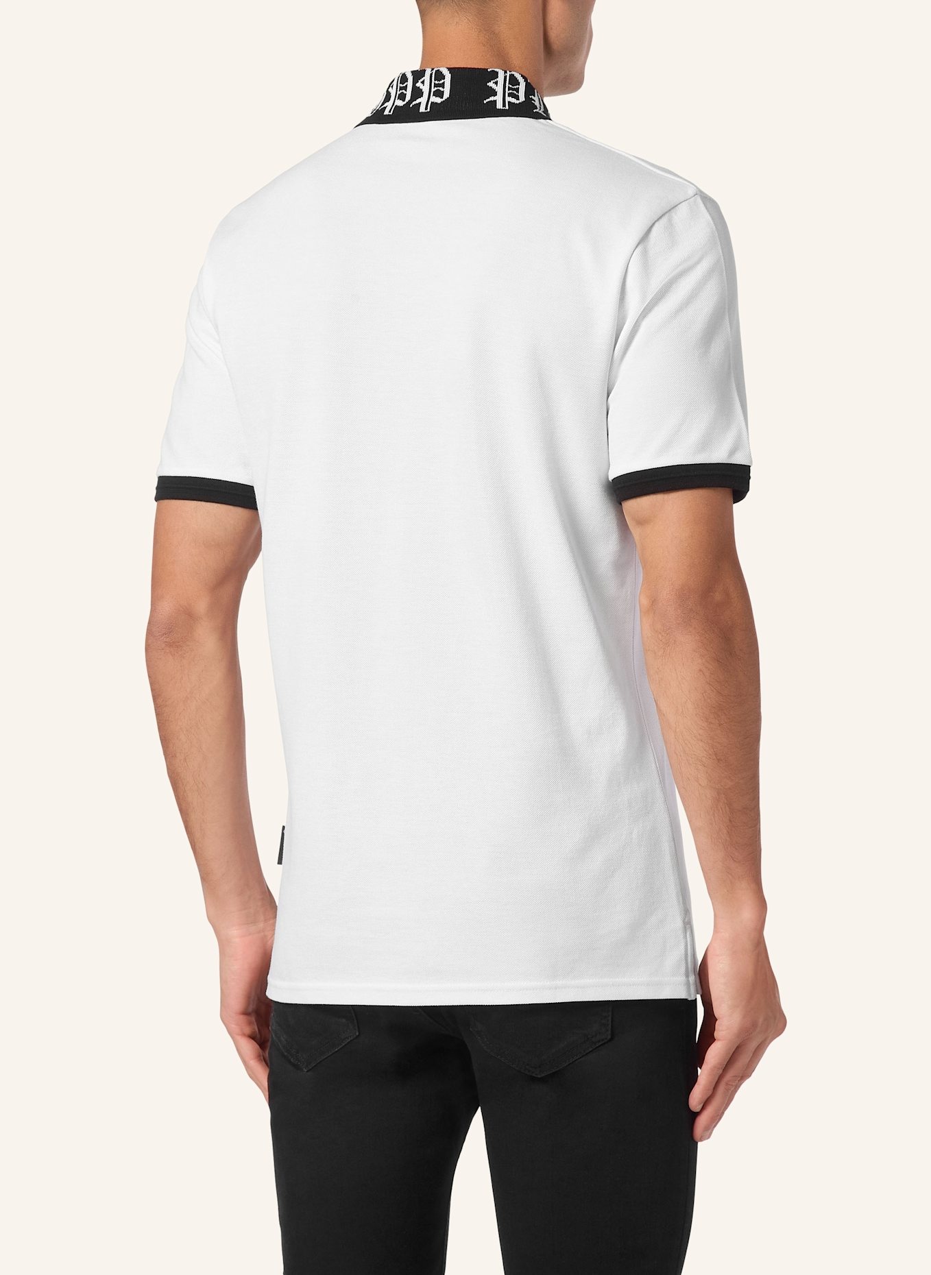 PHILIPP PLEIN Polohemd GOTHIC PLEIN: WEISS