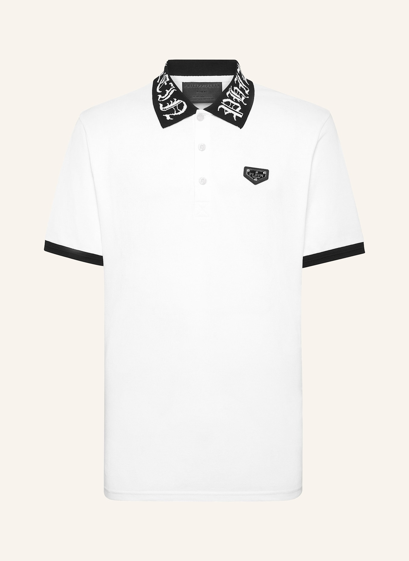 PHILIPP PLEIN Polohemd GOTHIC PLEIN: WEISS