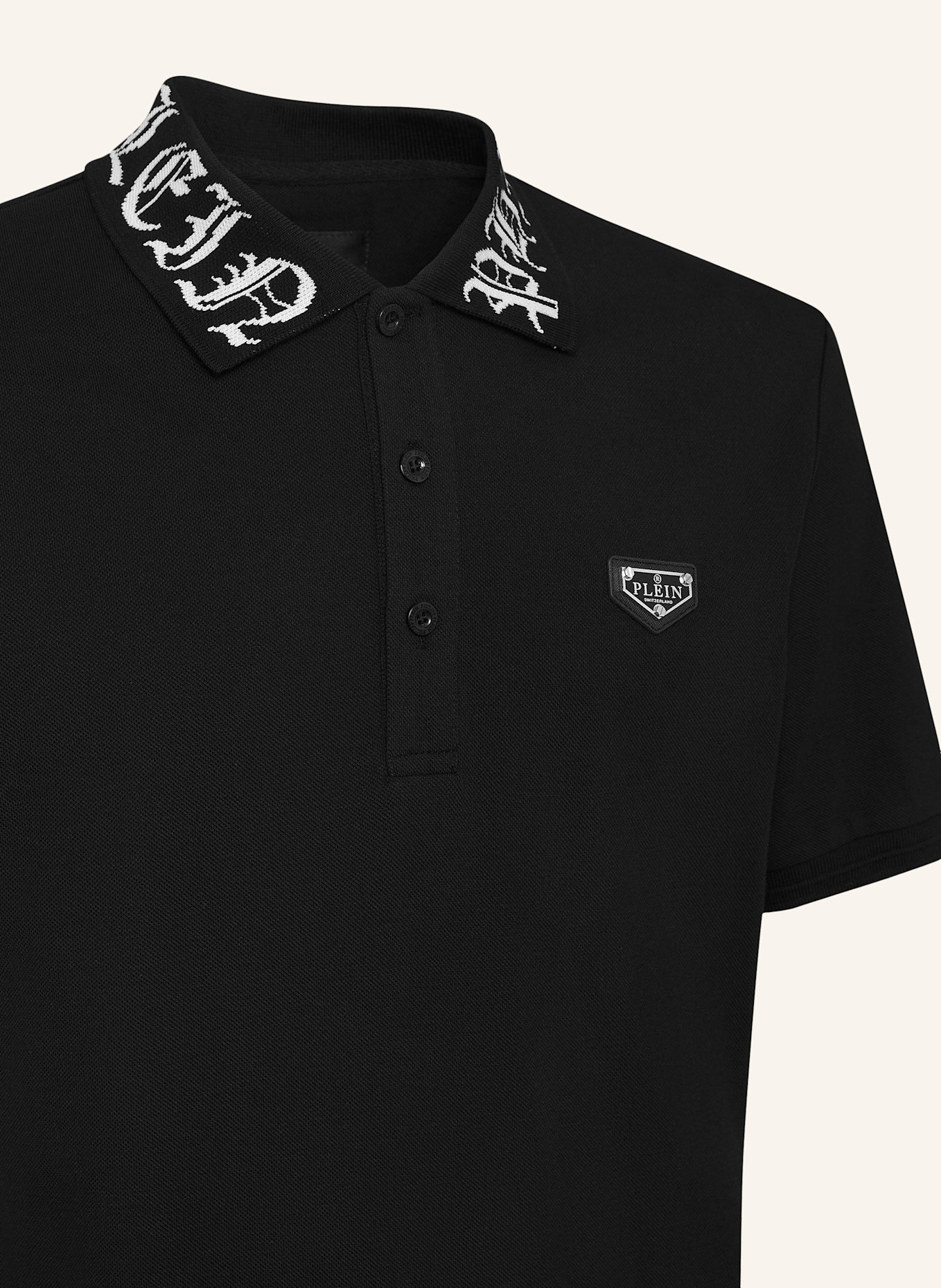 PHILIPP PLEIN Polohemd GOTHIC PLEIN: SCHWARZ