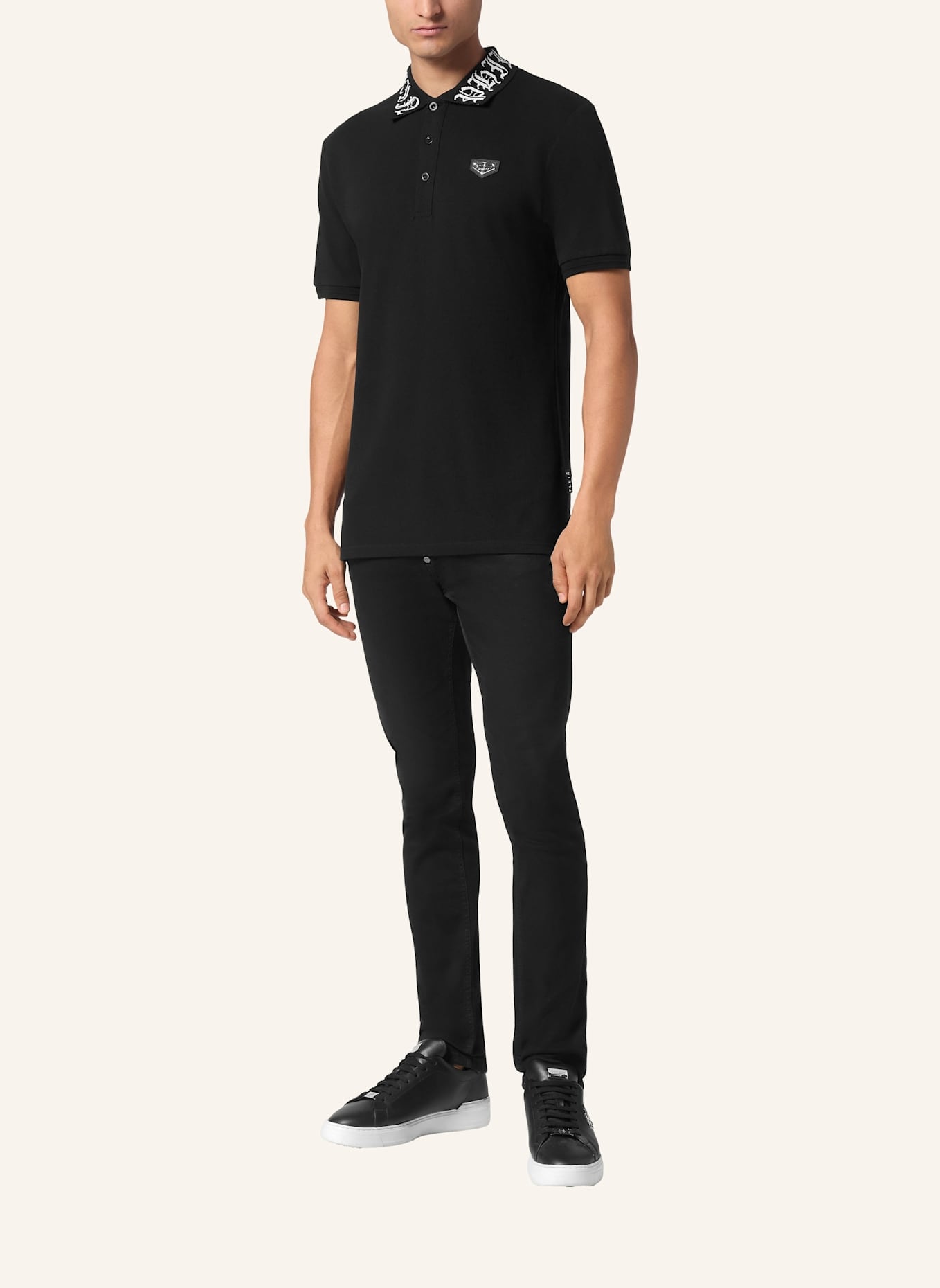 PHILIPP PLEIN Polohemd GOTHIC PLEIN: SCHWARZ