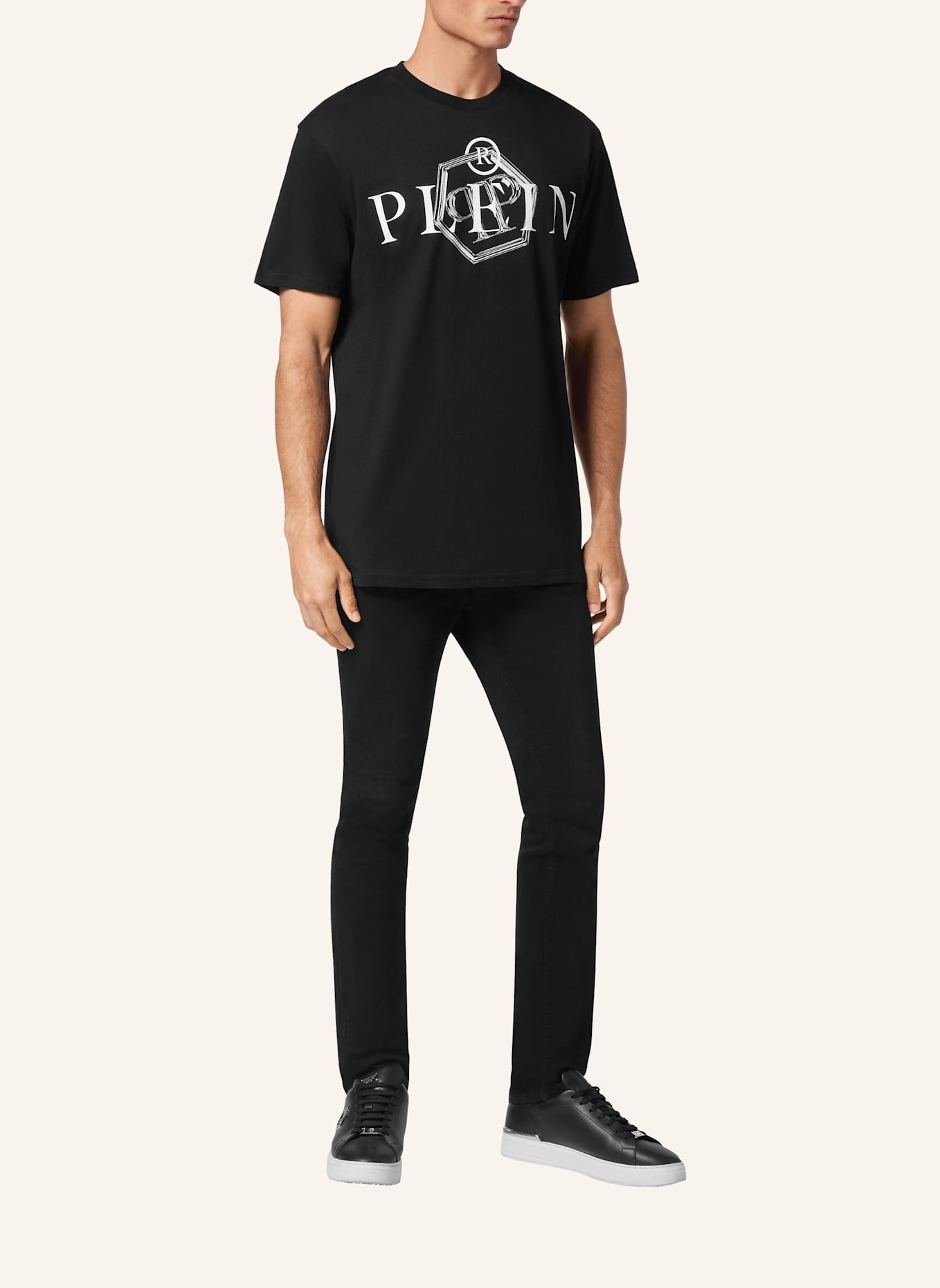 PHILIPP PLEIN T-Shirt Rundhalsausschnitt: SCHWARZ