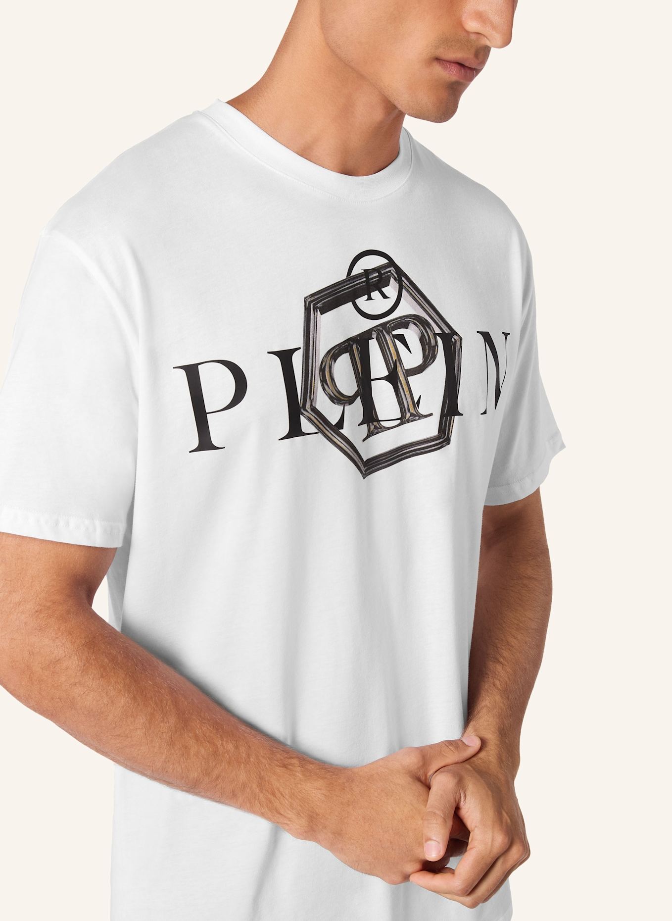 PHILIPP PLEIN T-Shirt Rundhalsausschnitt: WEISS
