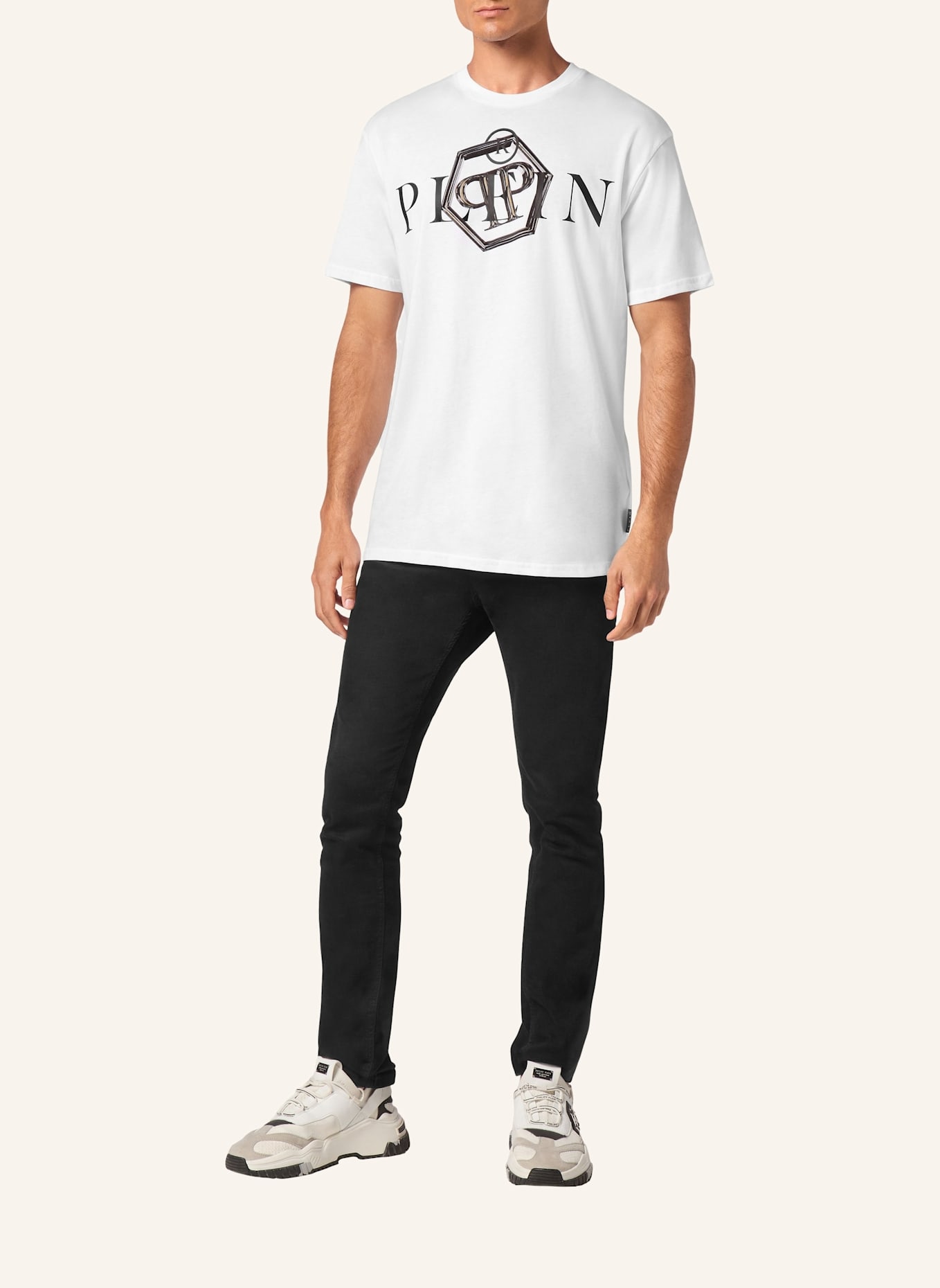 PHILIPP PLEIN T-Shirt Rundhalsausschnitt: WEISS