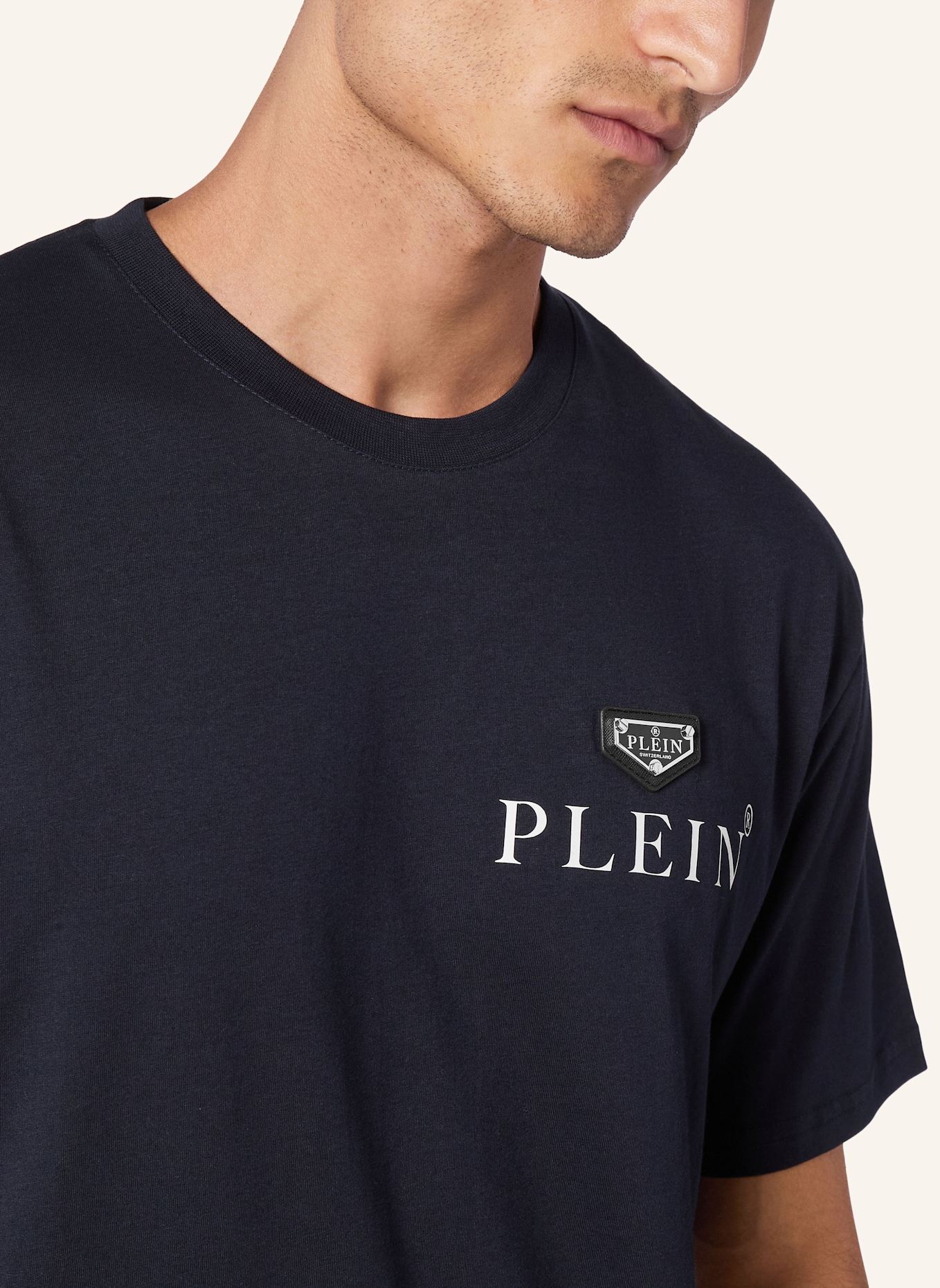 PHILIPP PLEIN T-Shirt Rundhalsausschnitt: DUNKELBLAU