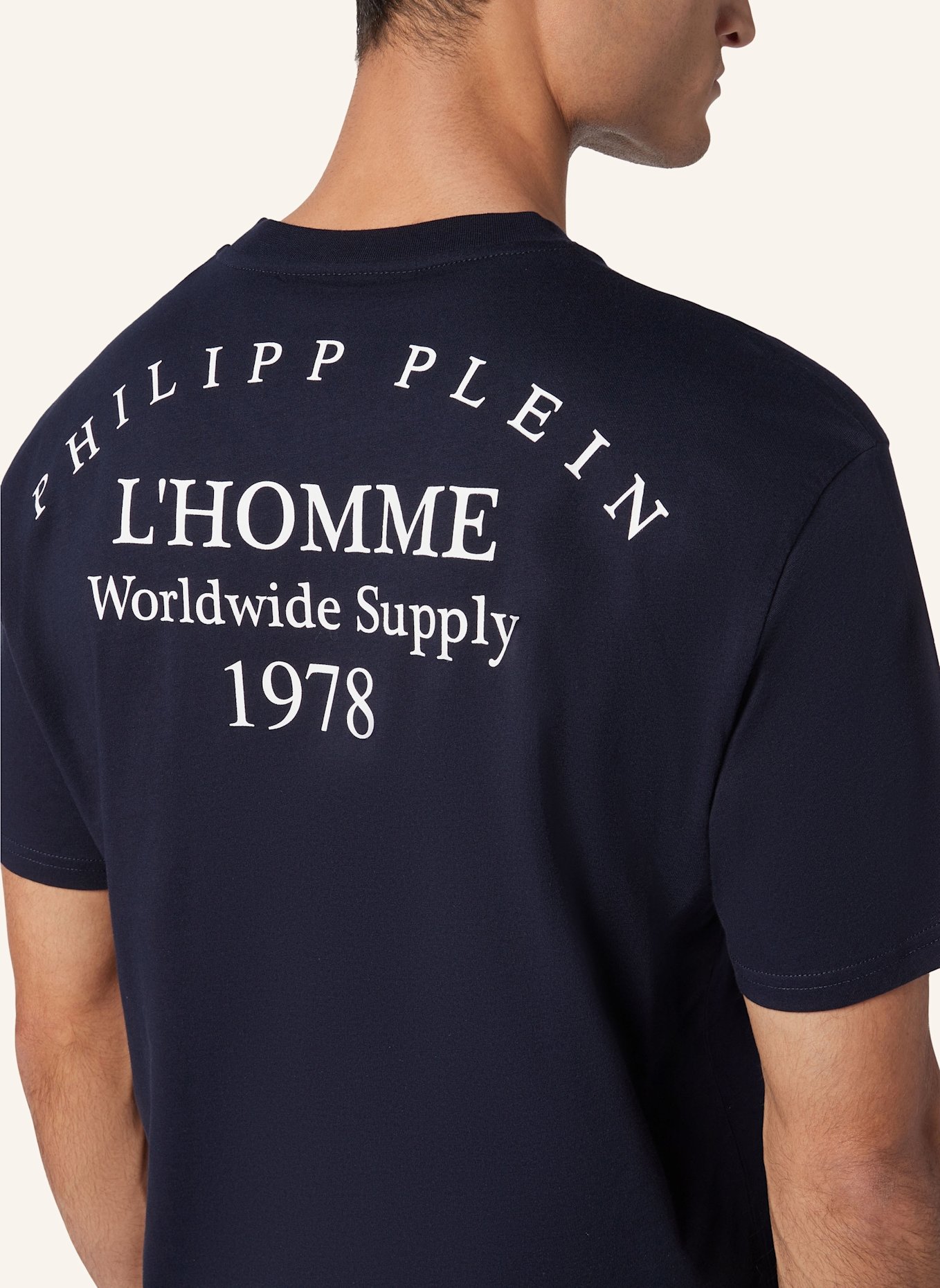 PHILIPP PLEIN T-Shirt Rundhalsausschnitt: DUNKELBLAU