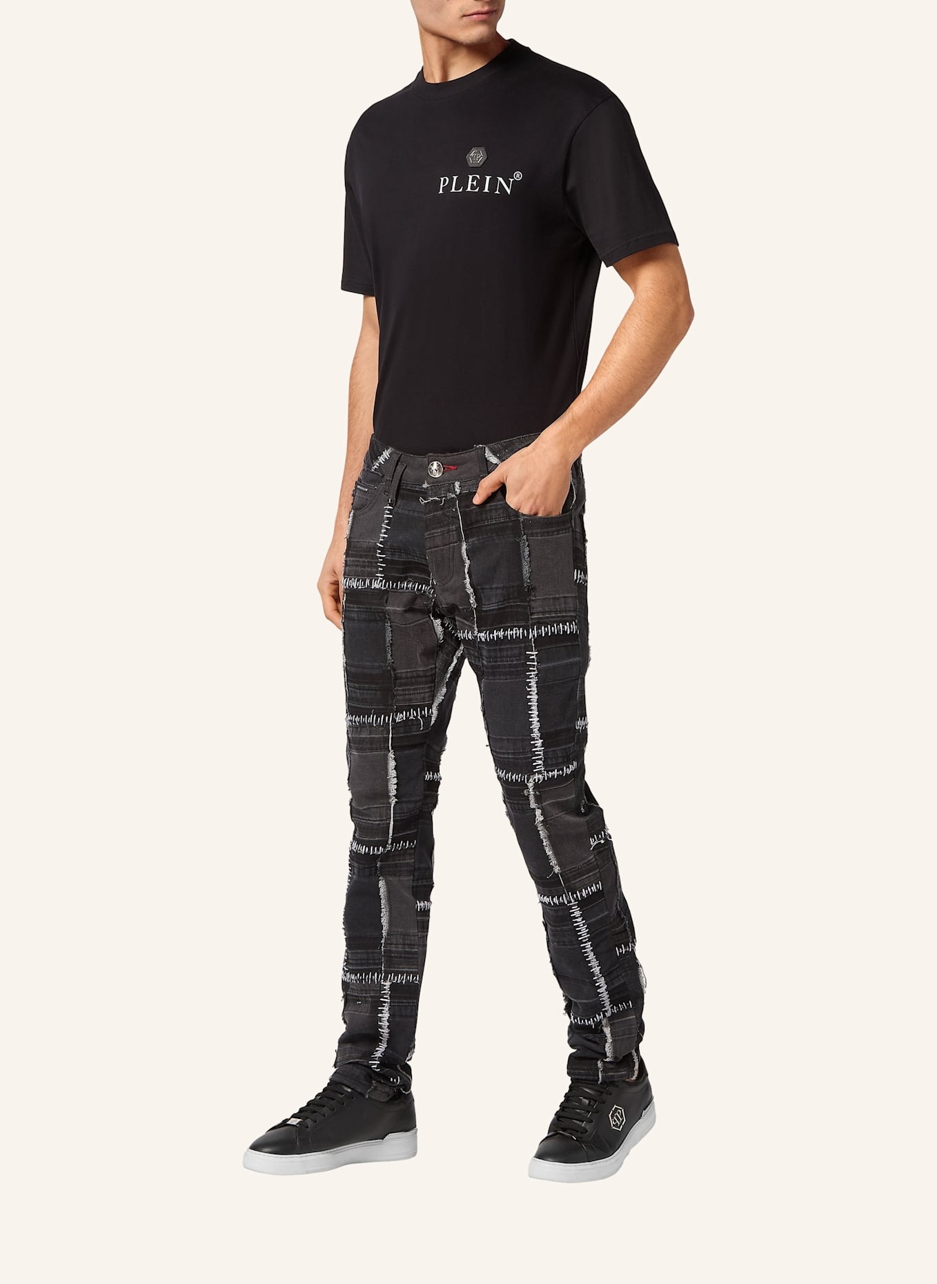 PHILIPP PLEIN Jeans Gerader Schnitt: GRAU