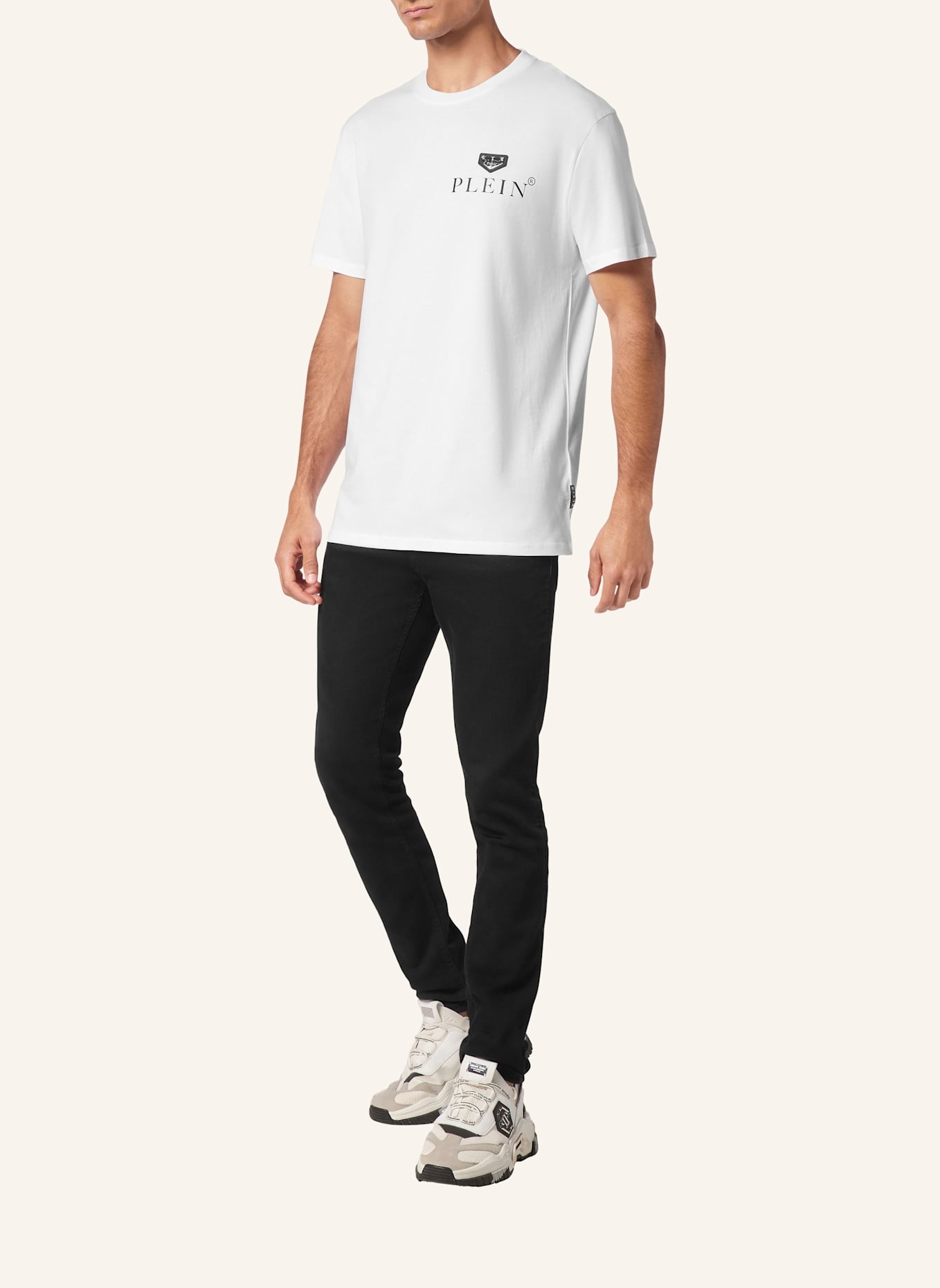 PHILIPP PLEIN T-Shirt Rundhalsausschnitt: WEISS