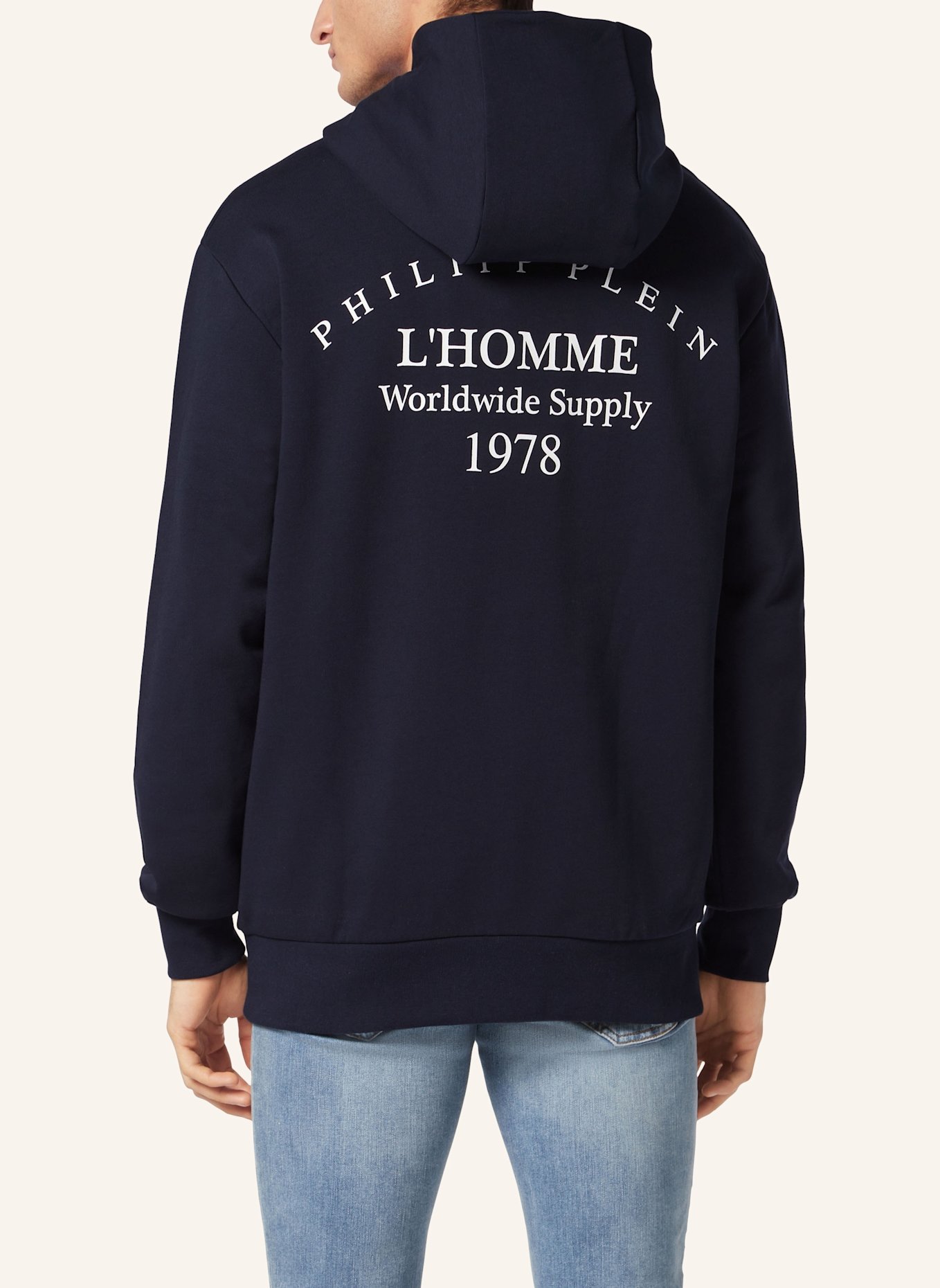 PHILIPP PLEIN Kapuzen-Sweatshirt: DUNKELBLAU