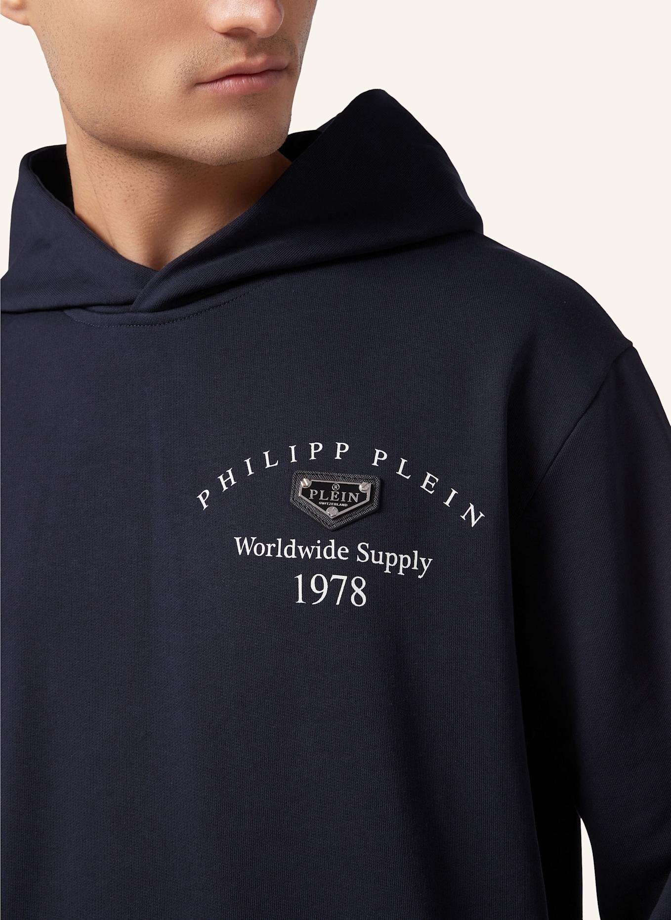 PHILIPP PLEIN Kapuzen-Sweatshirt: DUNKELBLAU