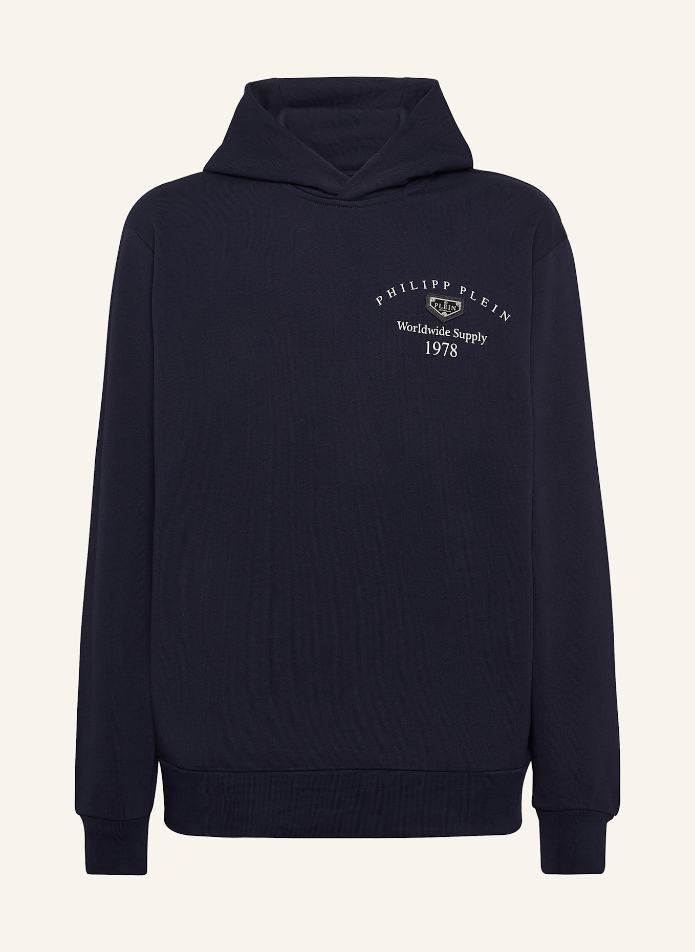 PHILIPP PLEIN Kapuzen-Sweatshirt: DUNKELBLAU