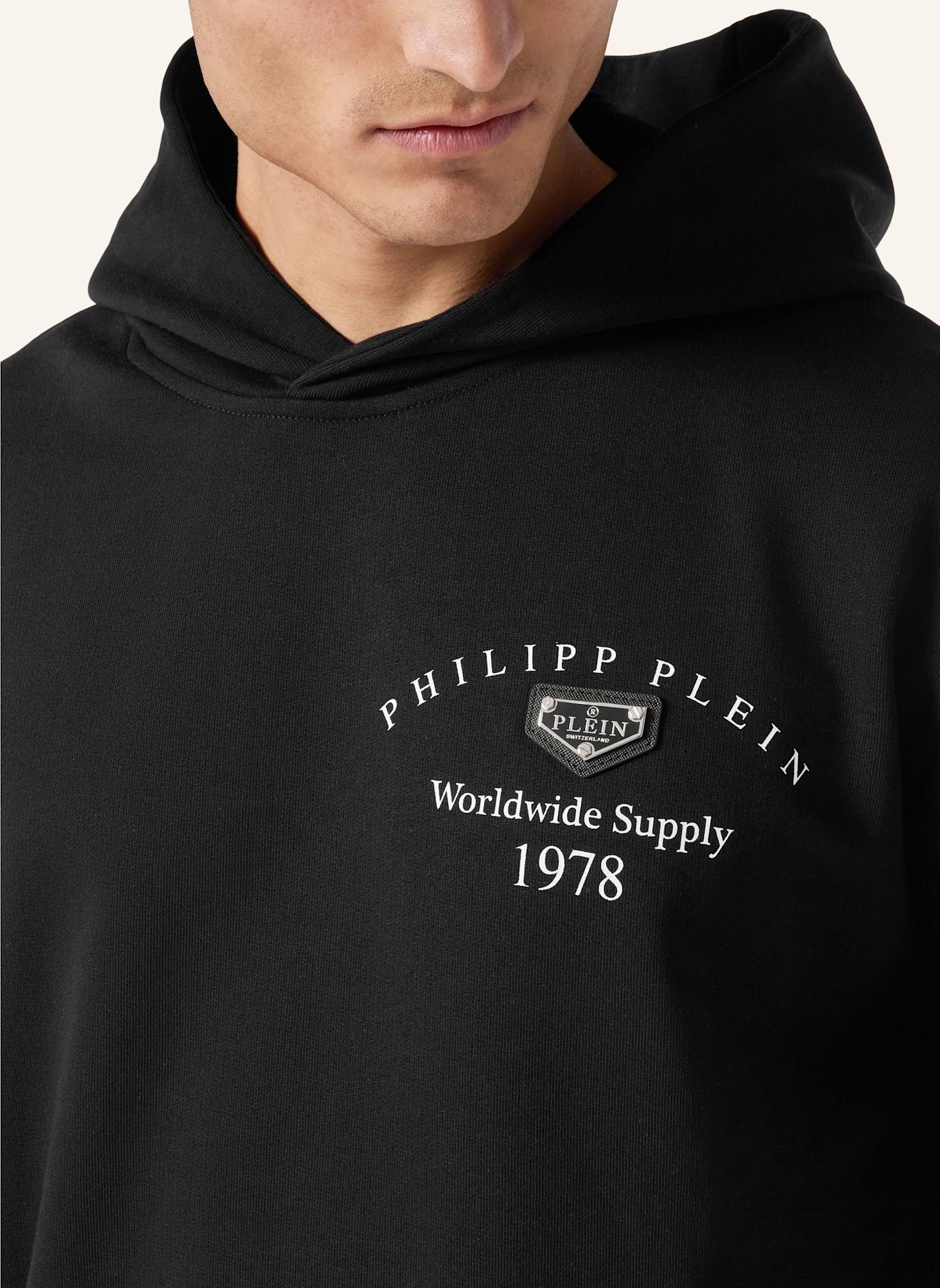 PHILIPP PLEIN Kapuzen-Sweatshirt: SCHWARZ