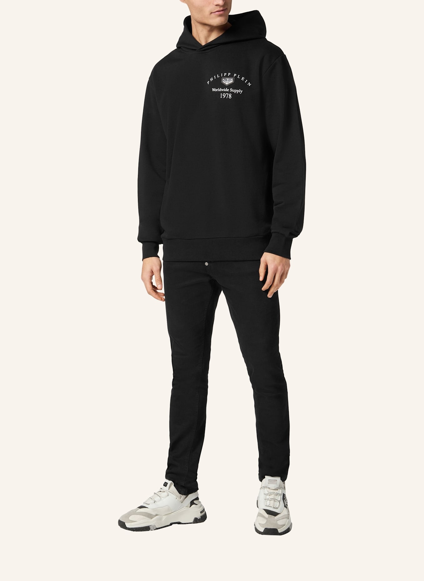 PHILIPP PLEIN Kapuzen-Sweatshirt: SCHWARZ