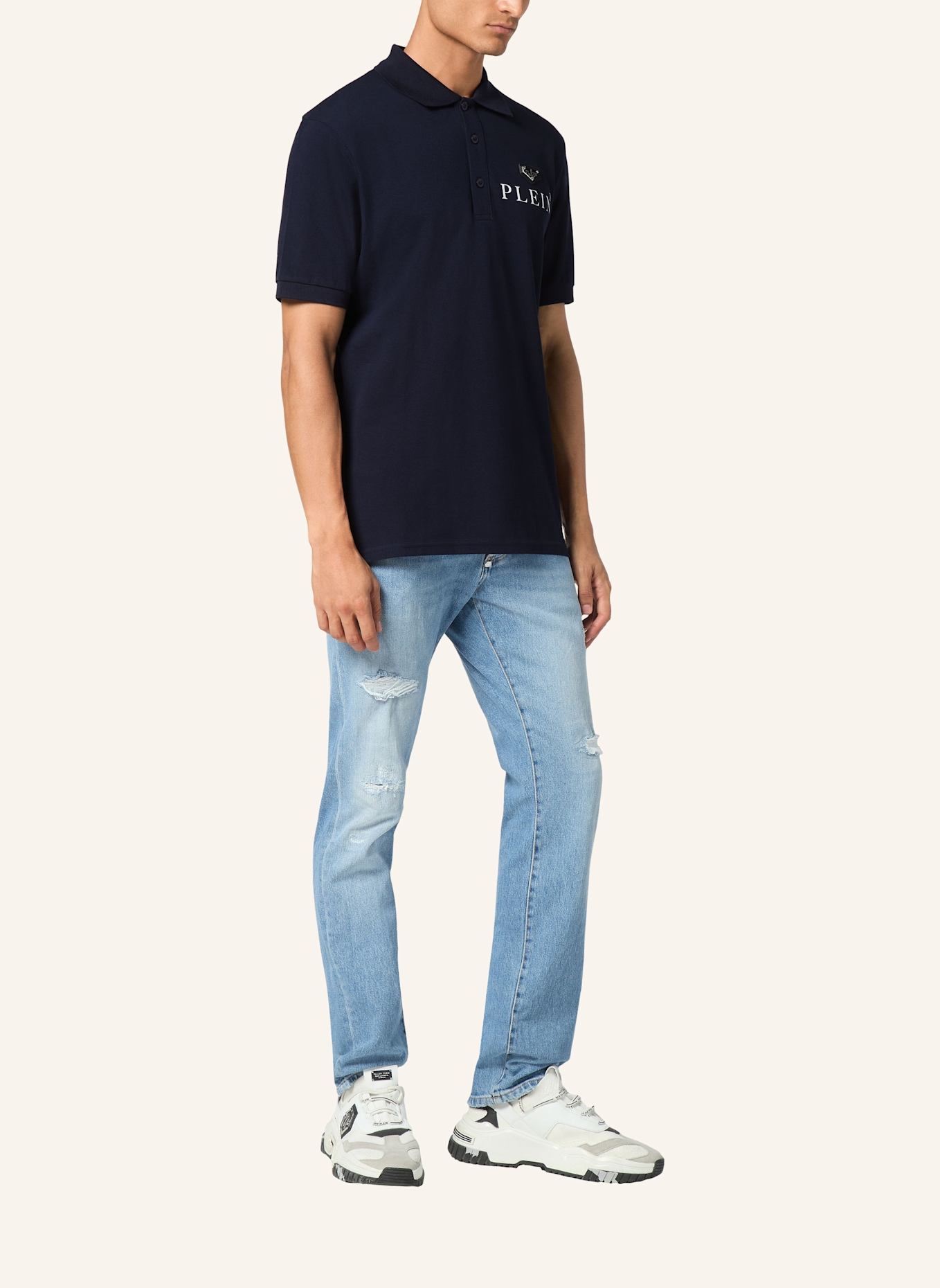 PHILIPP PLEIN Polohemd ICONIC PLEIN: DUNKELBLAU