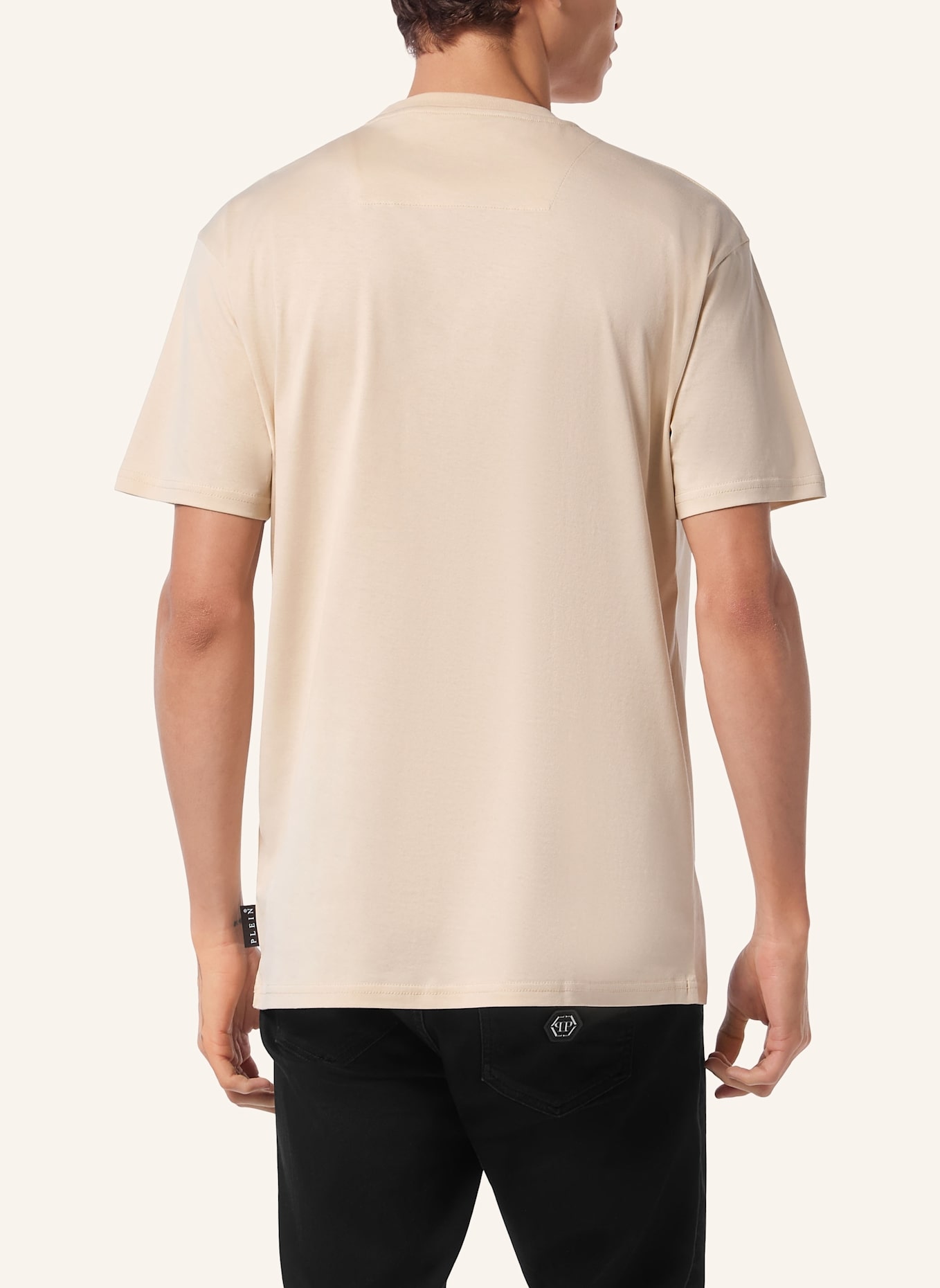 PHILIPP PLEIN T-Shirt Rundhalsausschnitt HEXAGON: BEIGE