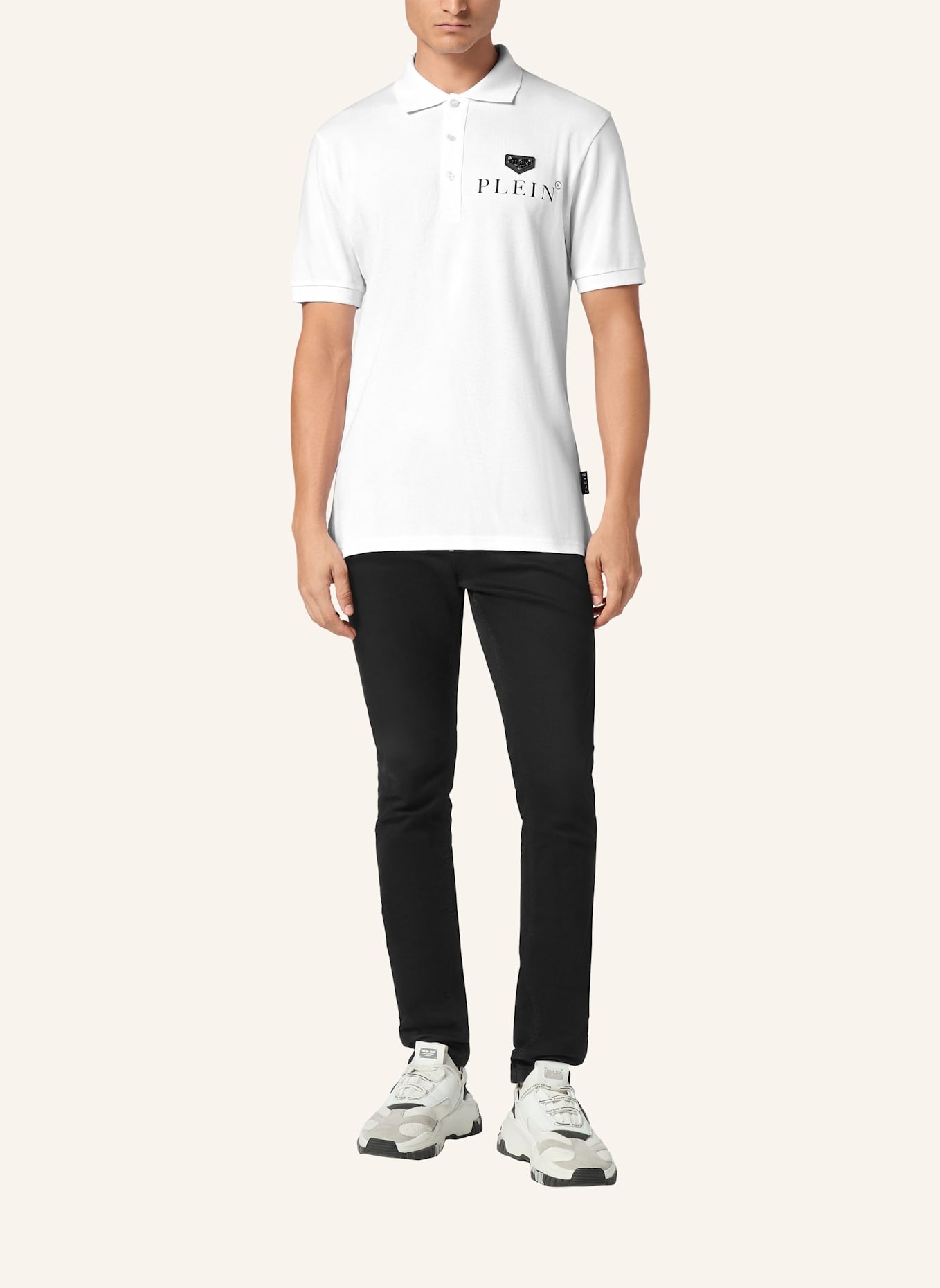 PHILIPP PLEIN Polohemd ICONIC PLEIN: WEISS