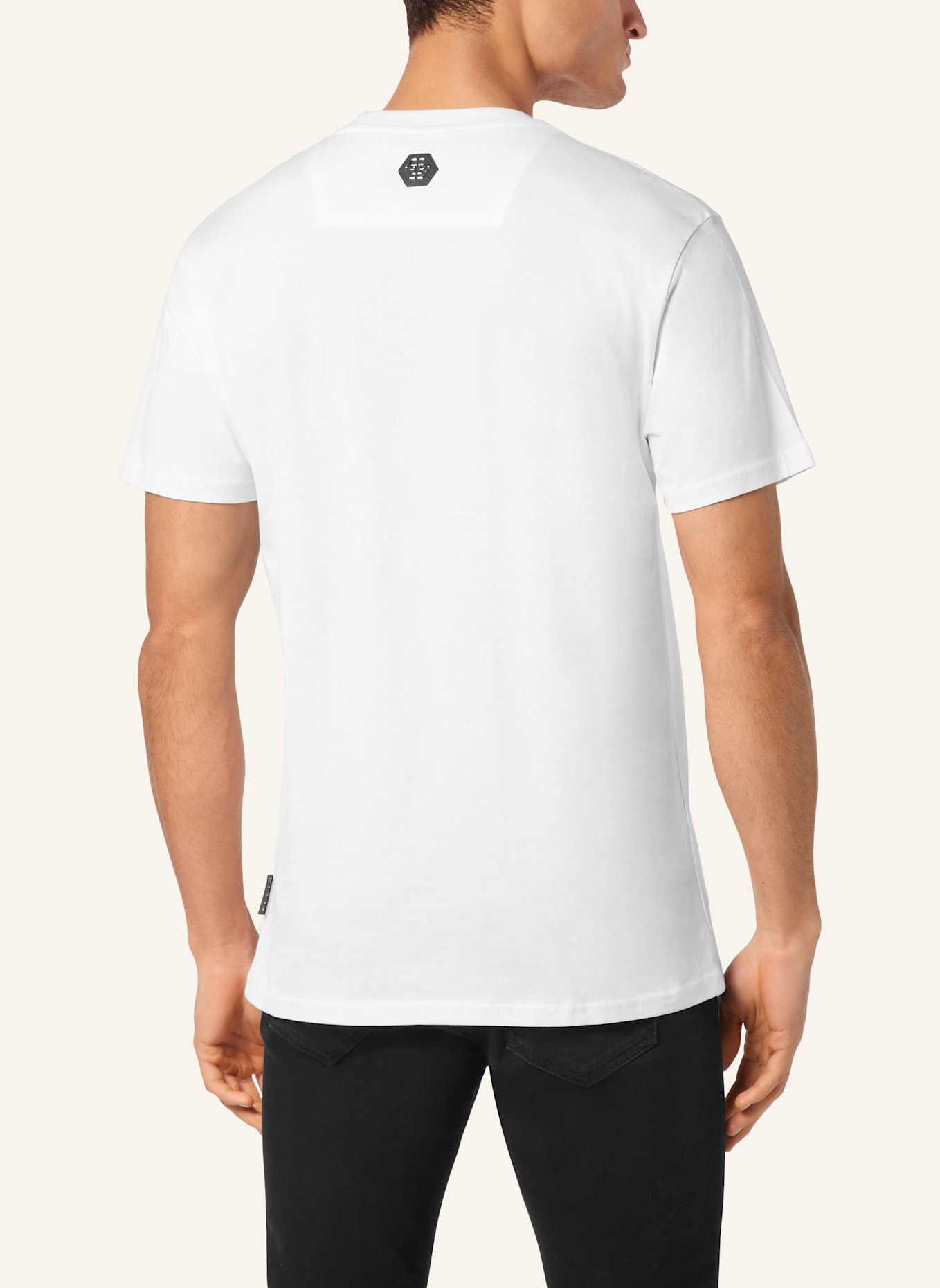 PHILIPP PLEIN T-Shirt Rundhalsausschnitt HEXAGON: WEISS
