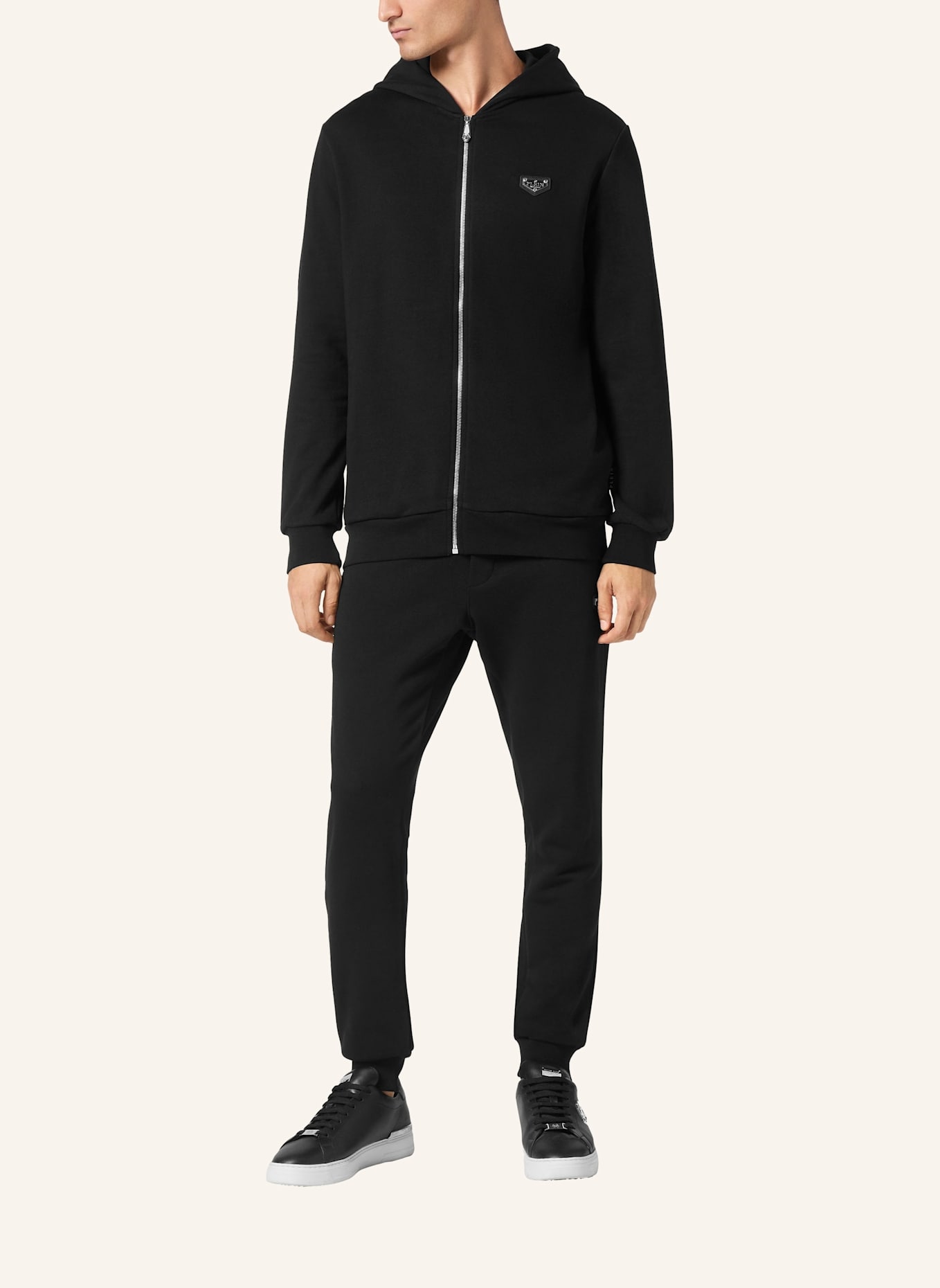 PHILIPP PLEIN Sweatjacke mit Kapuze ICONIC PLEIN: SCHWARZ
